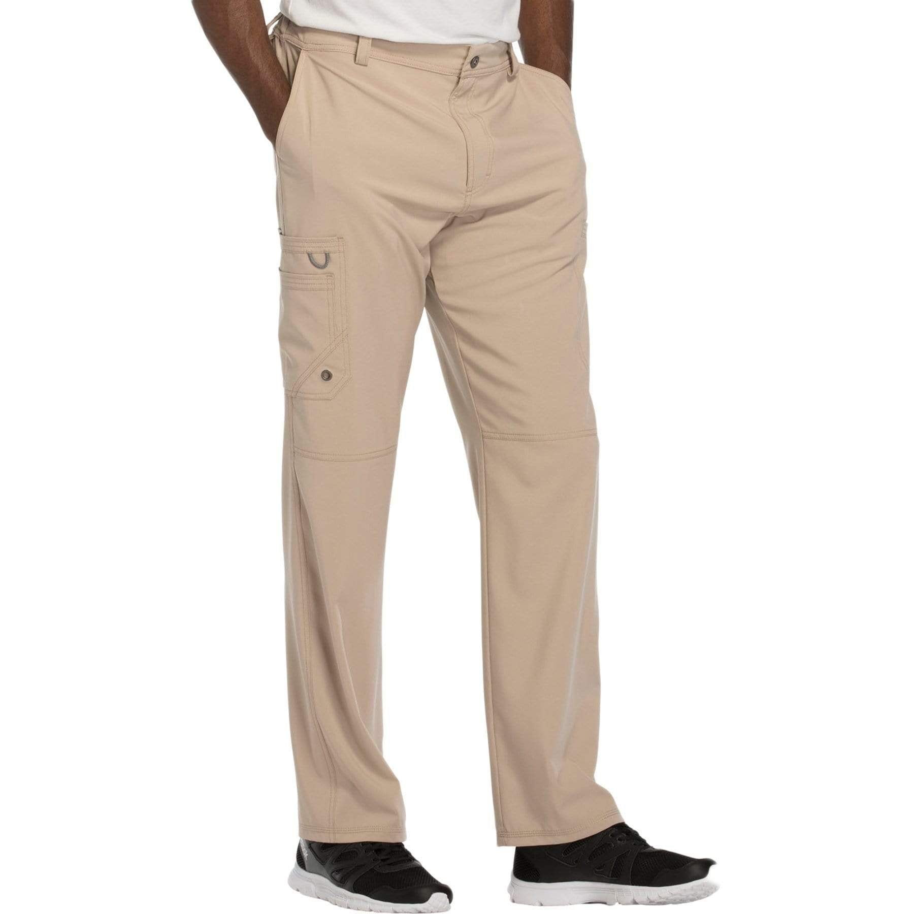 Cherokee Scrubs Pants Cherokee Infinity CK200A Scrubs Pants Men's Fly Front Khaki