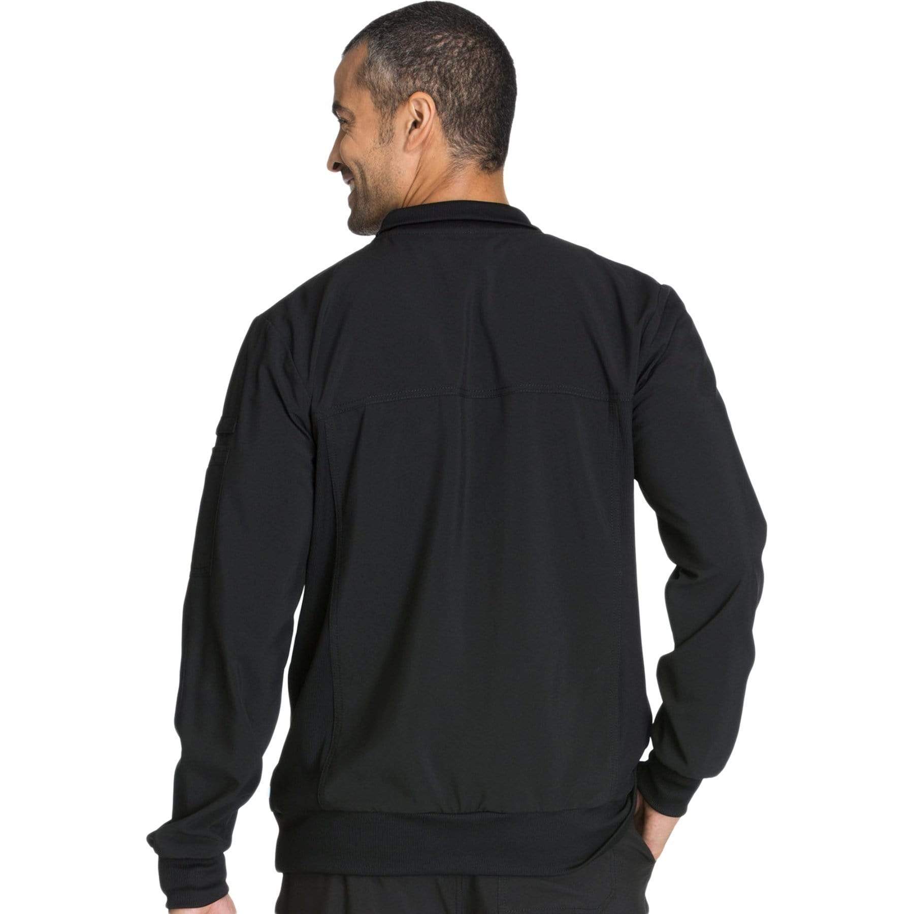 Cherokee Scrubs Jacket Cherokee Infinity CK305A Scrubs Jacket Men's Zip Front Black