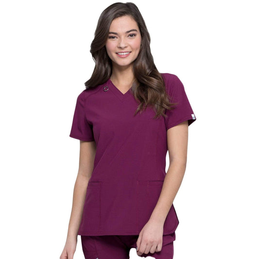 Cherokee Top Cherokee Infinity CK865A Scrubs Top Women Wine