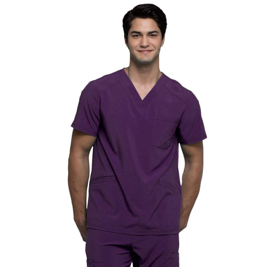 Cherokee Top Cherokee Infinity CK900A Scrubs Top Men Eggplant
