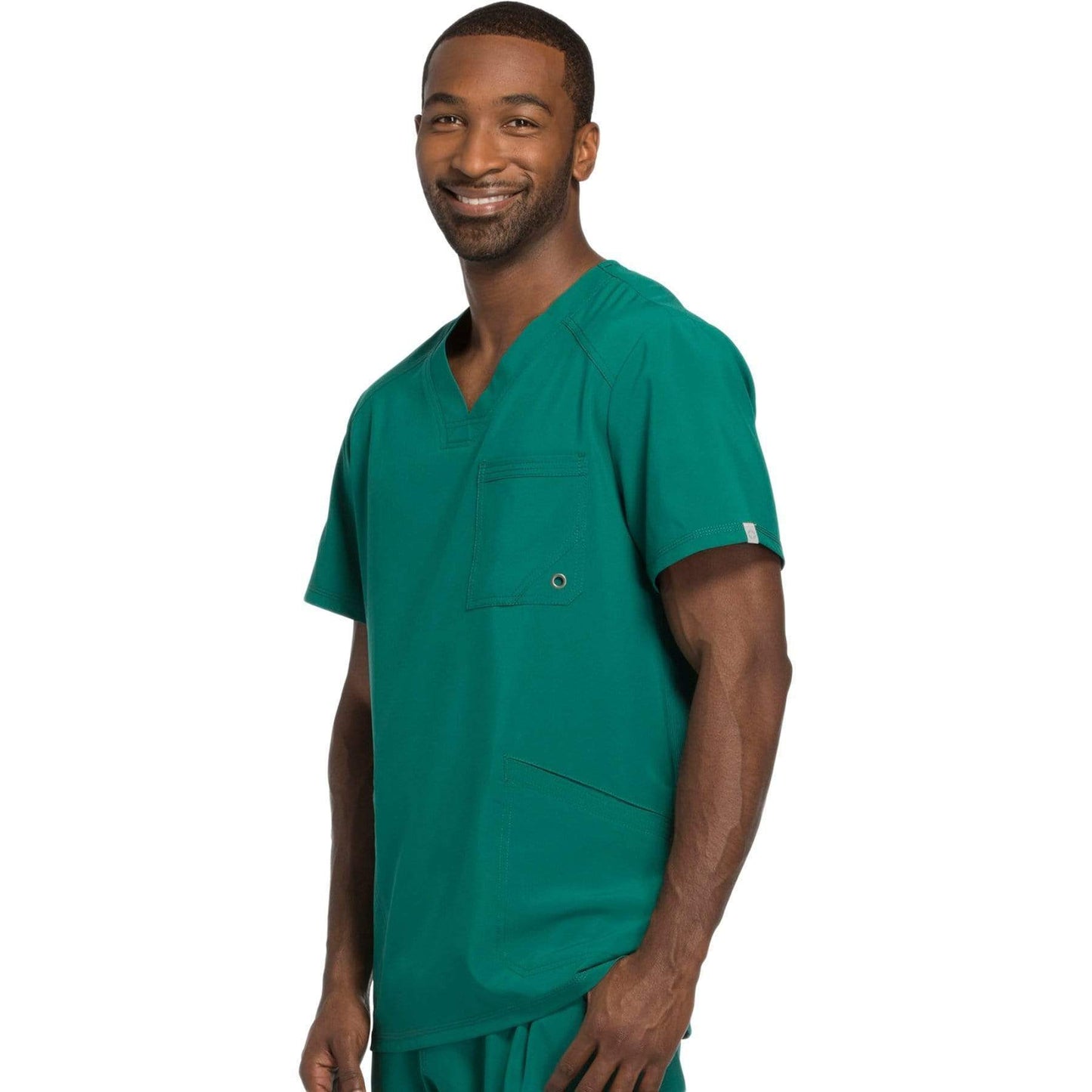 Cherokee Scrubs Top Cherokee Infinity CK900A Scrubs Top Men's V-Neck Hunter Green