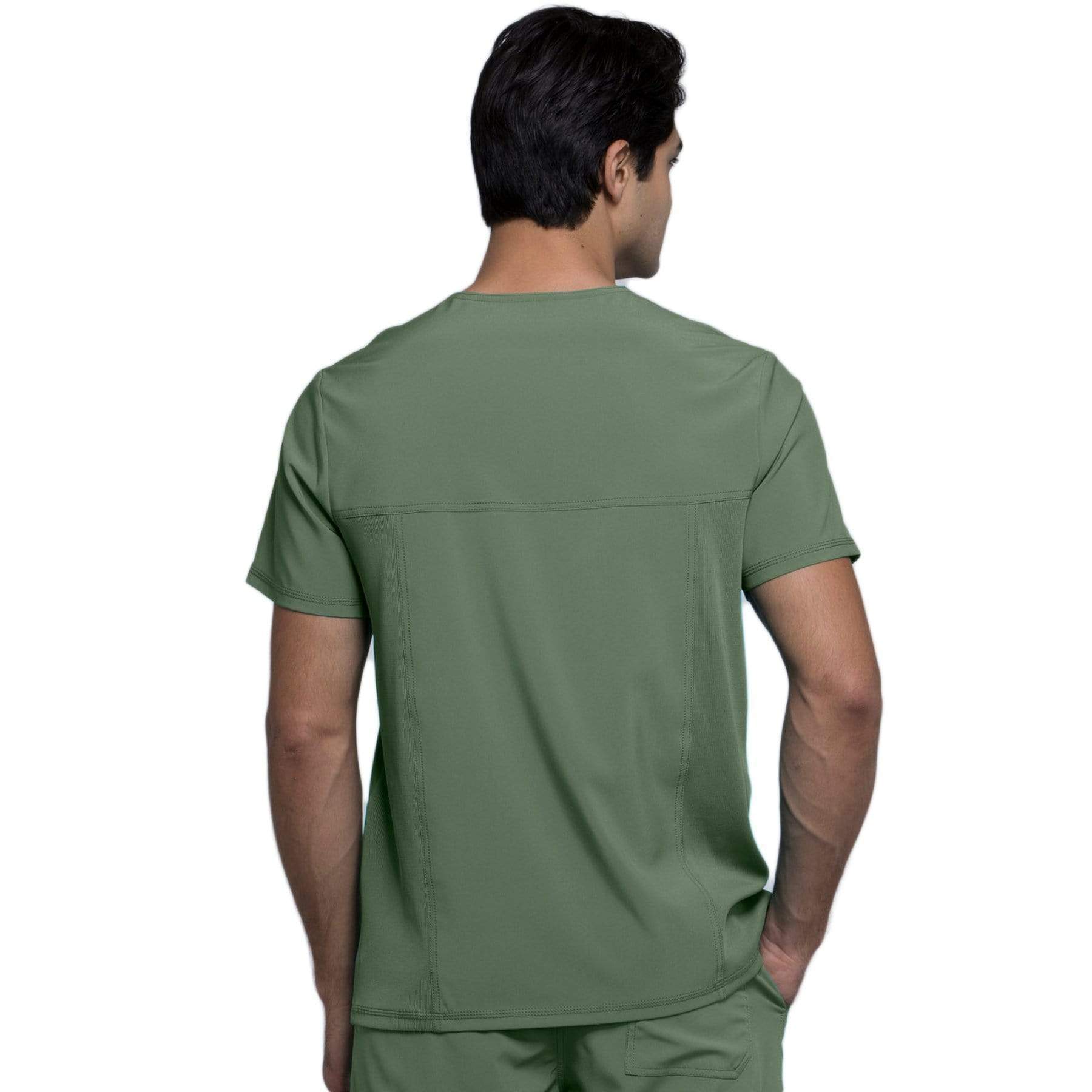 Cherokee Scrubs Top Cherokee Infinity CK900A Scrubs Top Men's V-Neck Olive