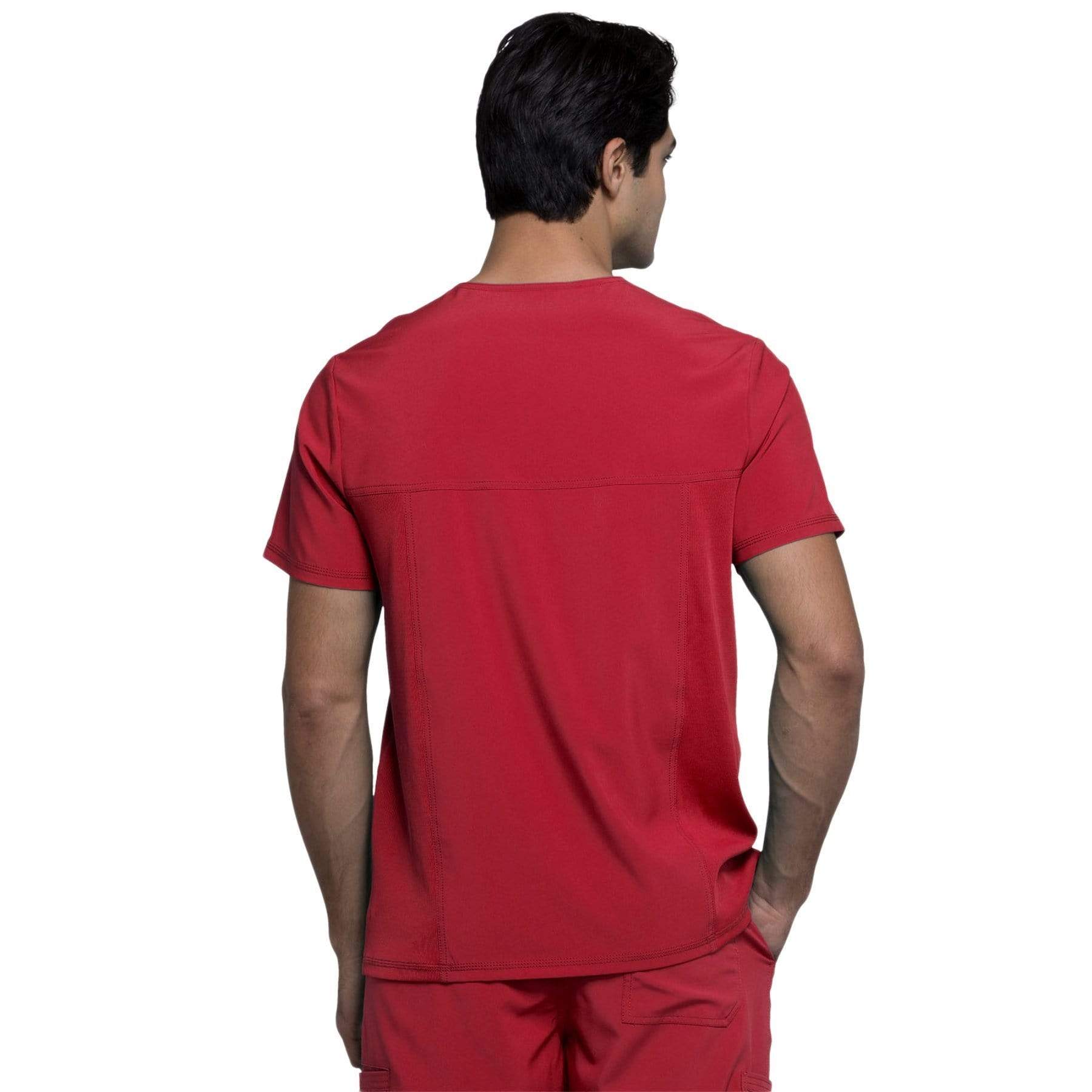 Cherokee Scrubs Top Cherokee Infinity CK900A Scrubs Top Men's V-Neck Red