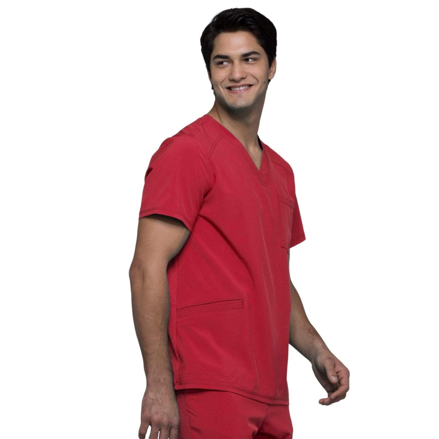 Cherokee Scrubs Top Cherokee Infinity CK900A Scrubs Top Men's V-Neck Red