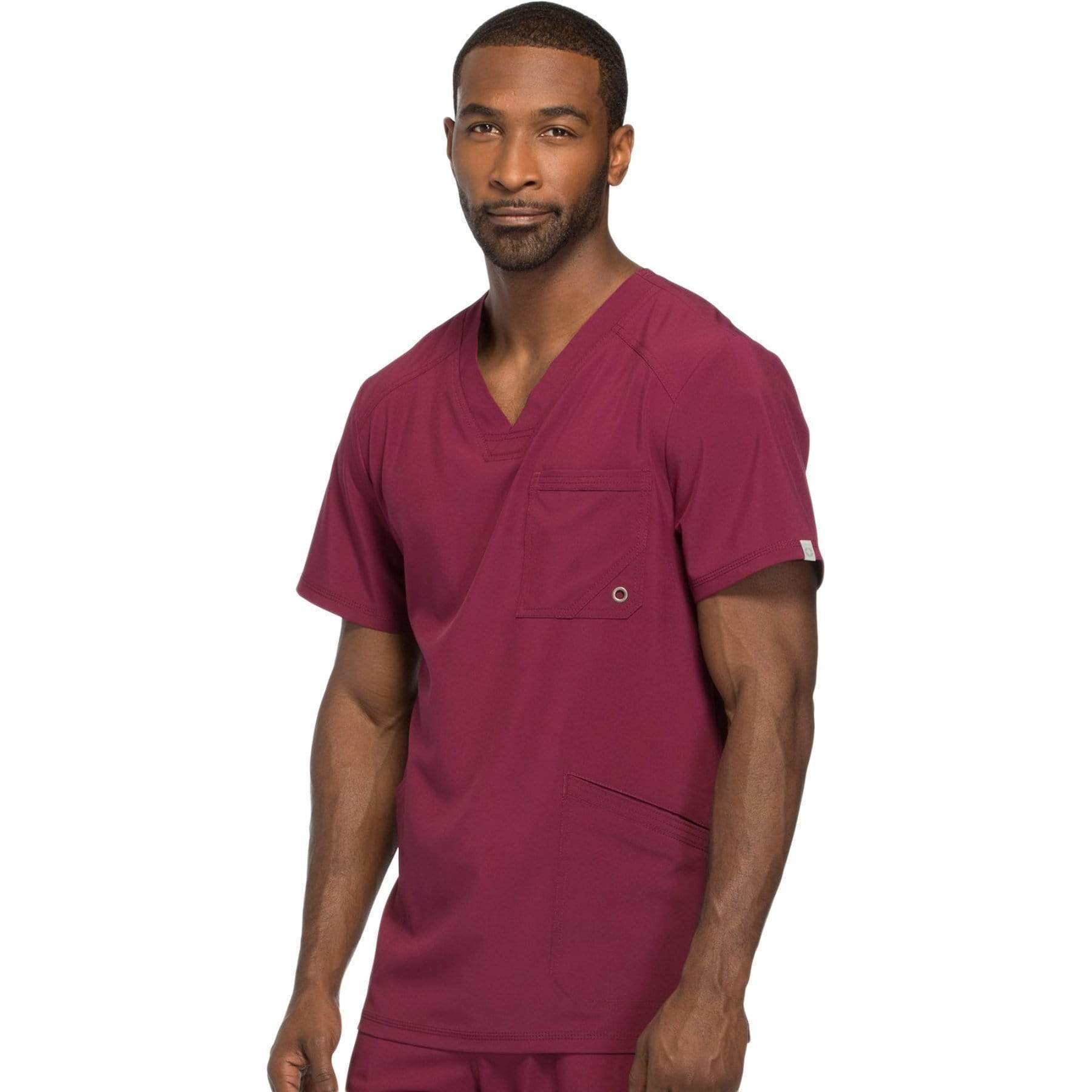 Cherokee Scrubs Top Cherokee Infinity CK900A Scrubs Top Men's V-Neck Wine