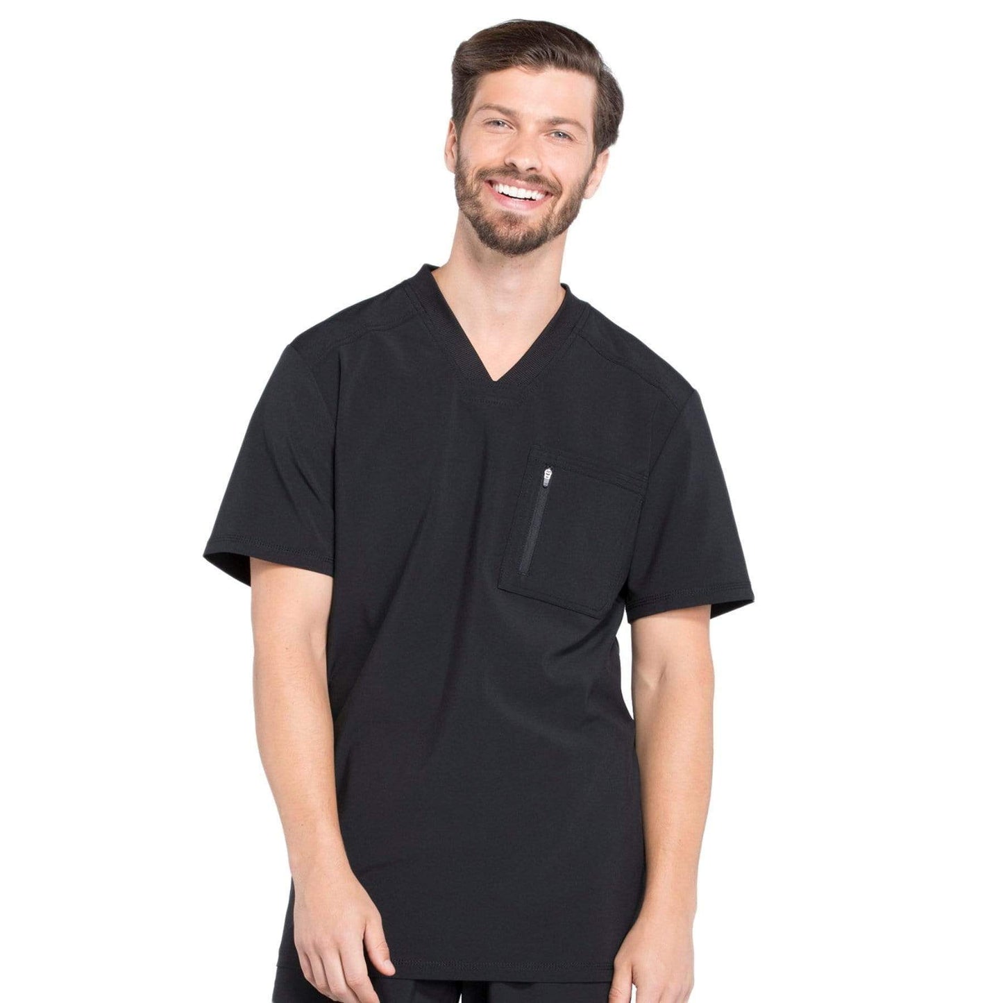 Cherokee Scrubs Top 2XL Cherokee Infinity CK910A Scrubs Top Men's V-Neck Black