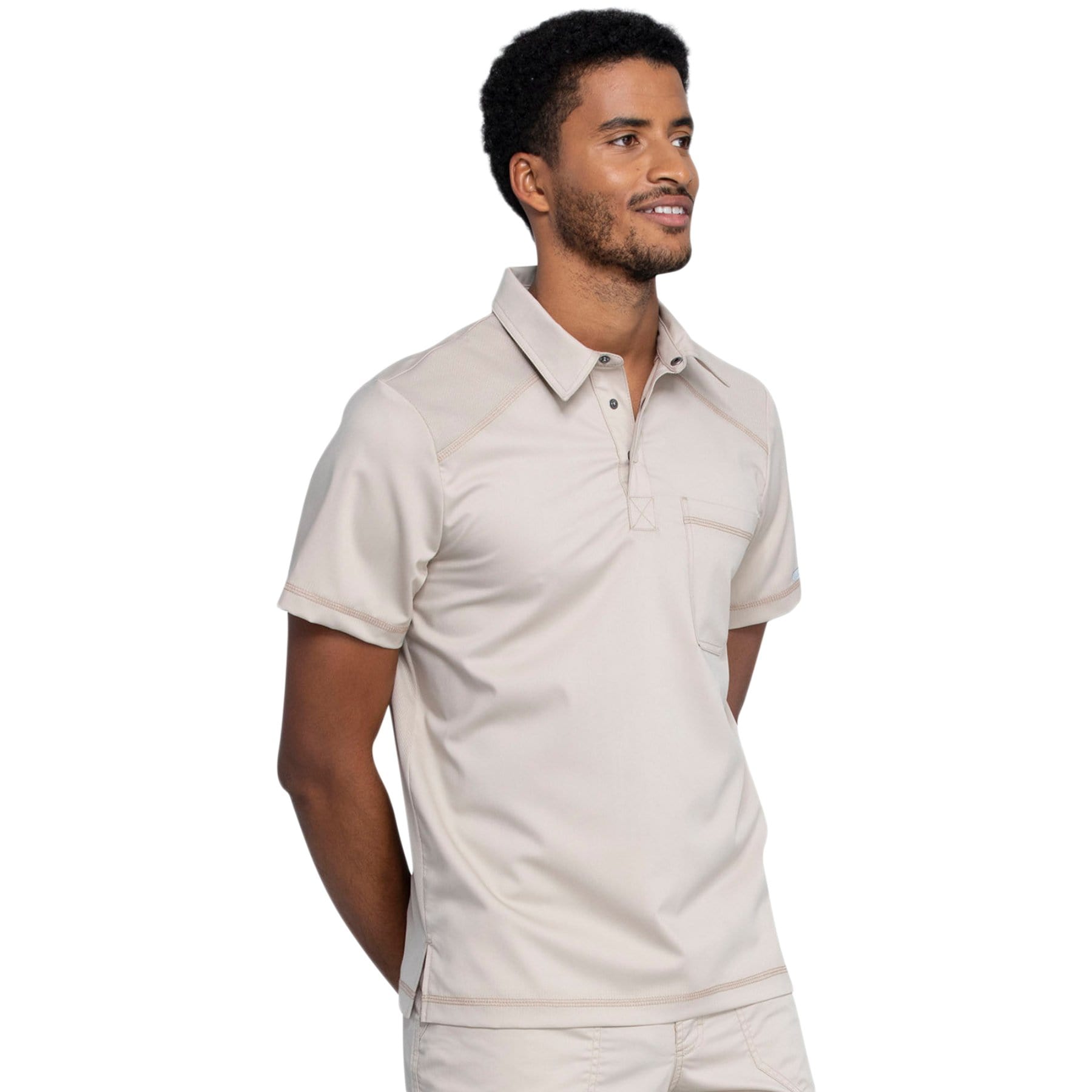 Cherokee Top Cherokee Revolution WW615 Scrubs Top Men Khaki