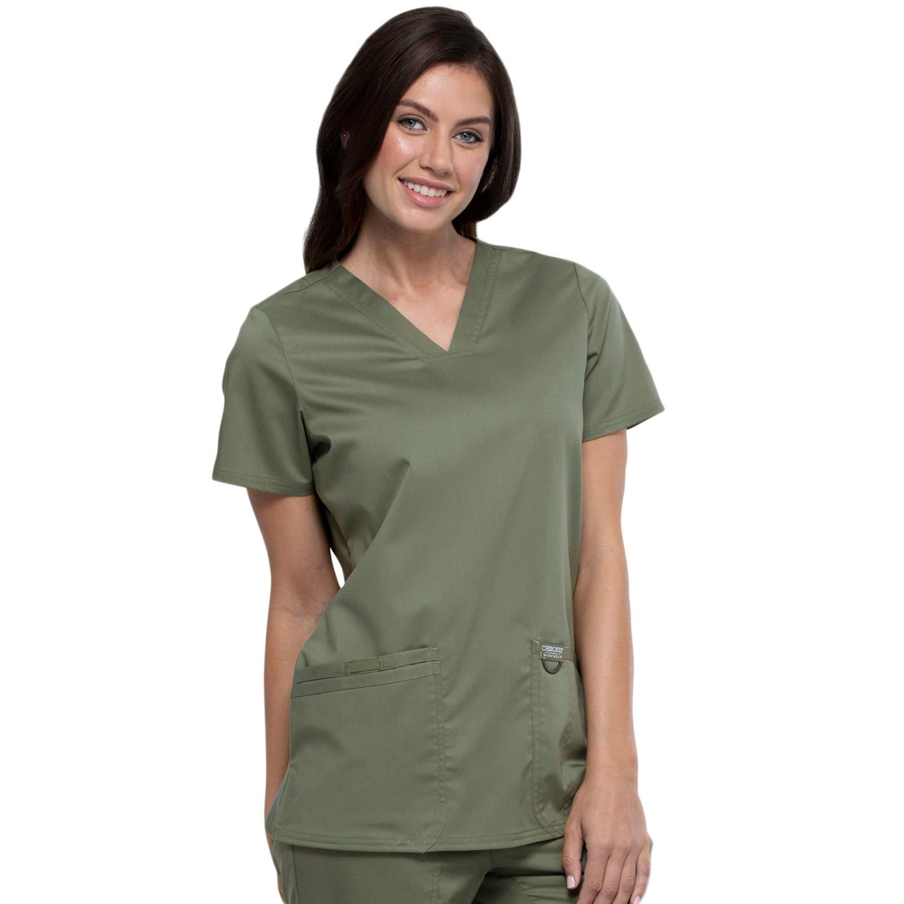 Cherokee Top Cherokee Revolution WW620 Scrubs Top Women Olive