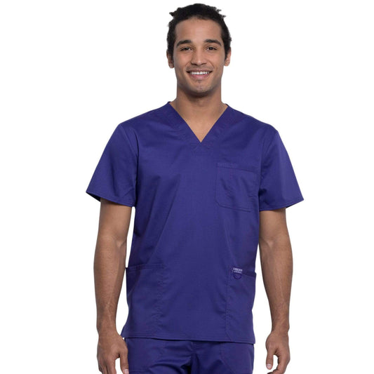 Cherokee Top 2XL Cherokee Revolution WW670 Scrubs Top Men Grape