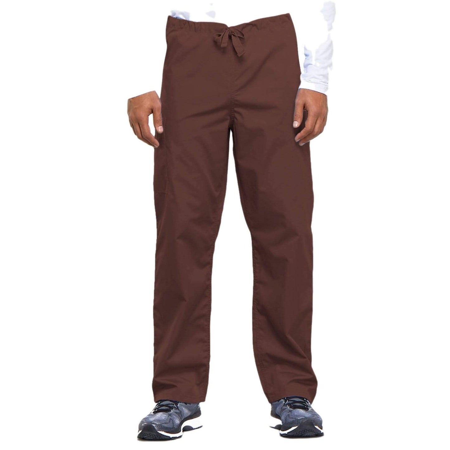 Cherokee Scrubs Pants Cherokee Workwear 4100 Scrubs Pants Unisex Drawstring Cargo Chocolate