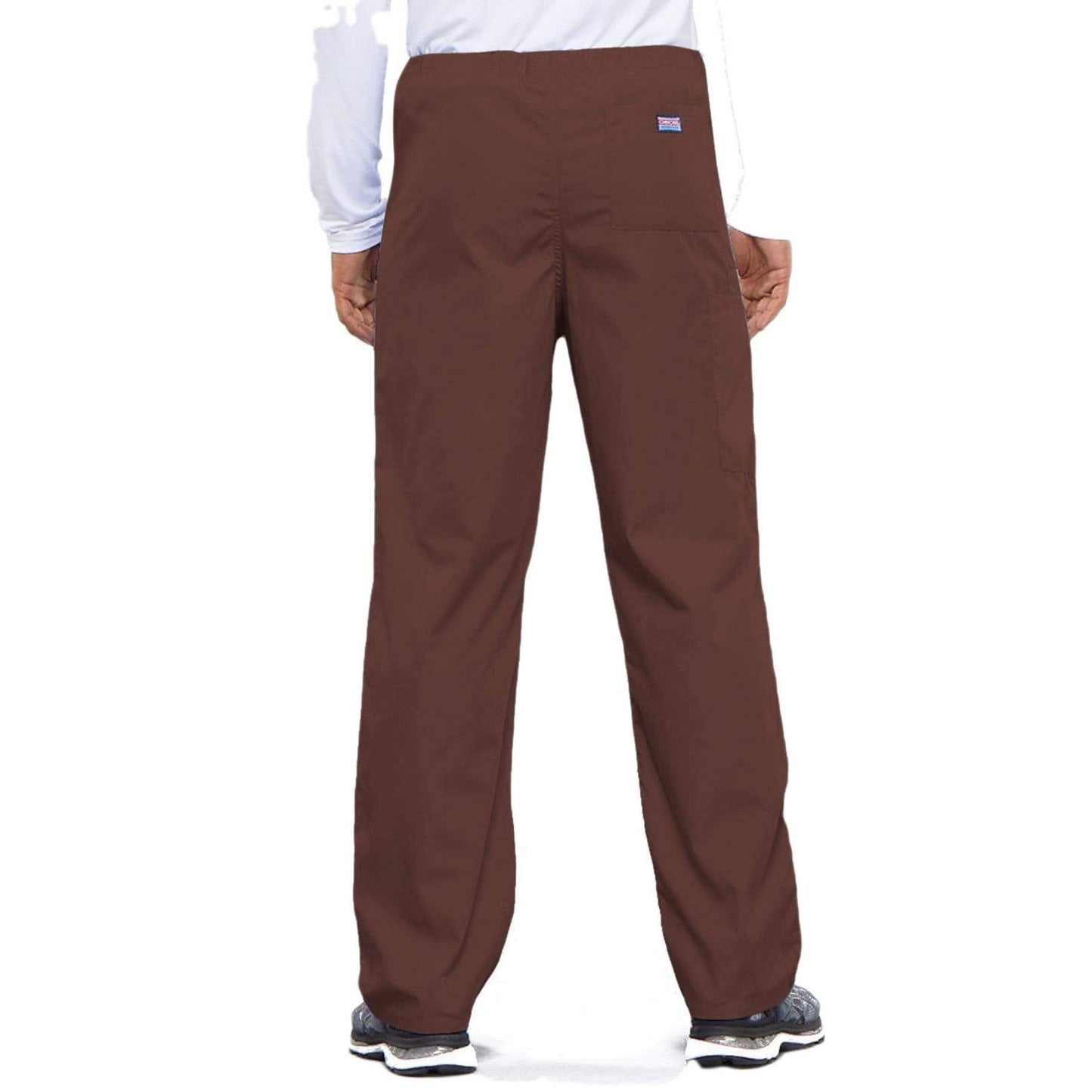 Cherokee Scrubs Pants Cherokee Workwear 4100 Scrubs Pants Unisex Drawstring Cargo Chocolate
