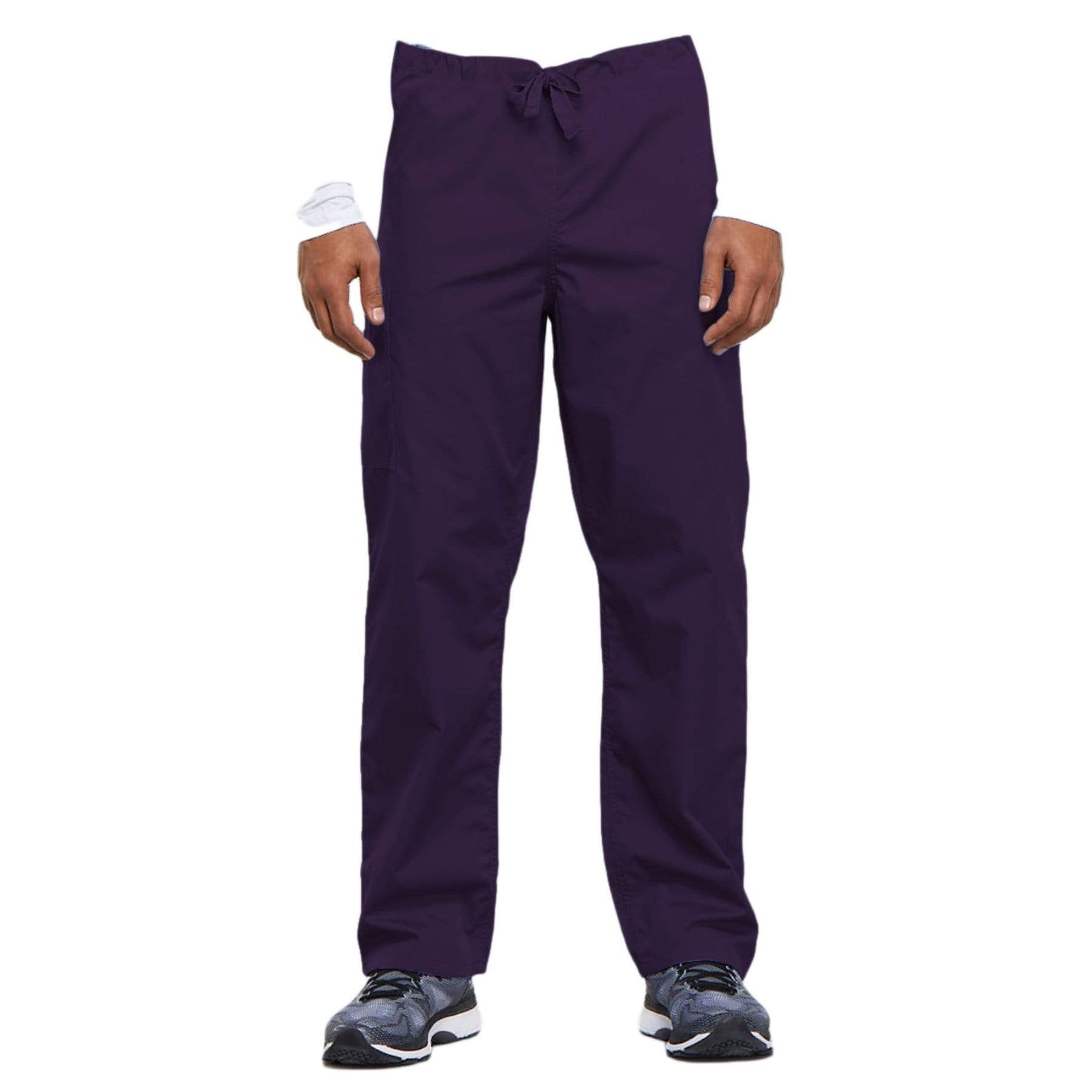 Cherokee Scrubs Pants Cherokee Workwear 4100 Scrubs Pants Unisex Drawstring Cargo Eggplant