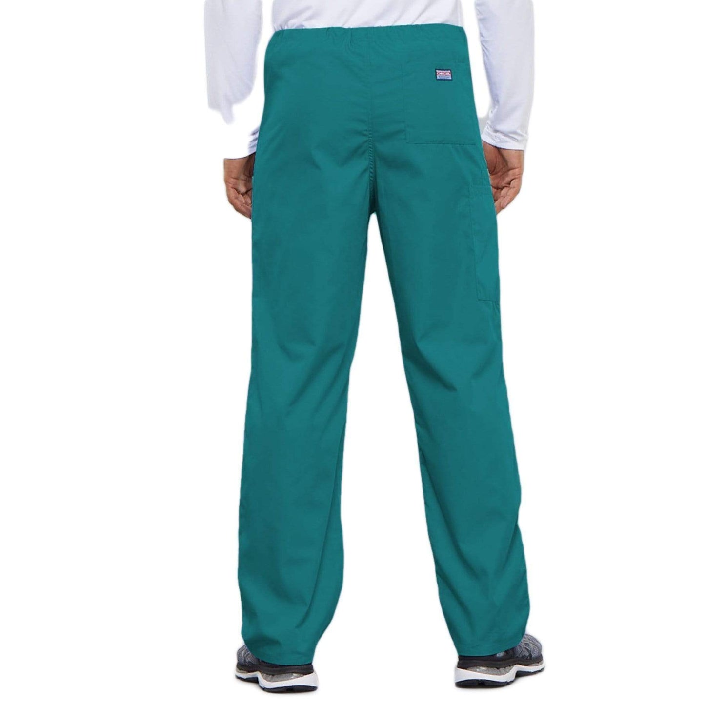 Cherokee Scrubs Pants Cherokee Workwear 4100 Scrubs Pants Unisex Drawstring Cargo Teal Blue