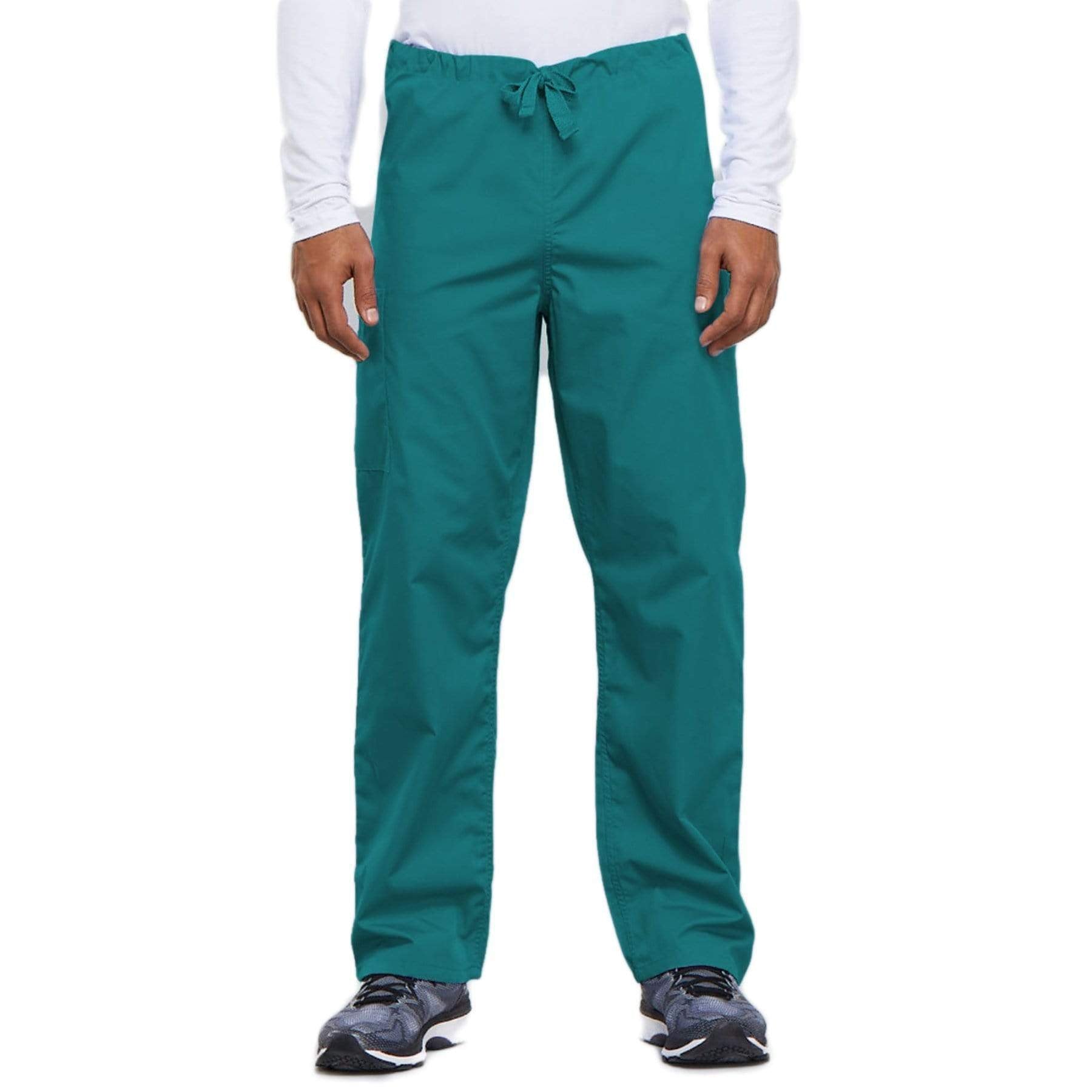 Cherokee Scrubs Pants 2XL / Regular Length Cherokee Workwear 4100 Scrubs Pants Unisex Drawstring Cargo Teal Blue