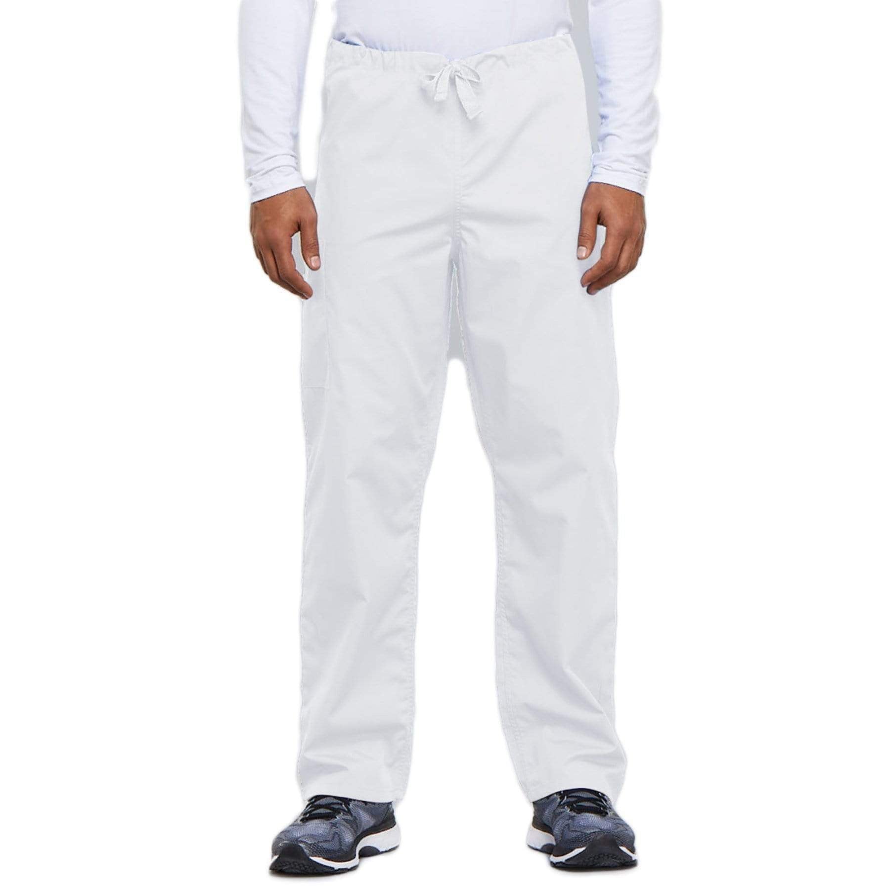 Cherokee Scrubs Pants 2XL / Regular Length Cherokee Workwear 4100 Scrubs Pants Unisex Drawstring Cargo White