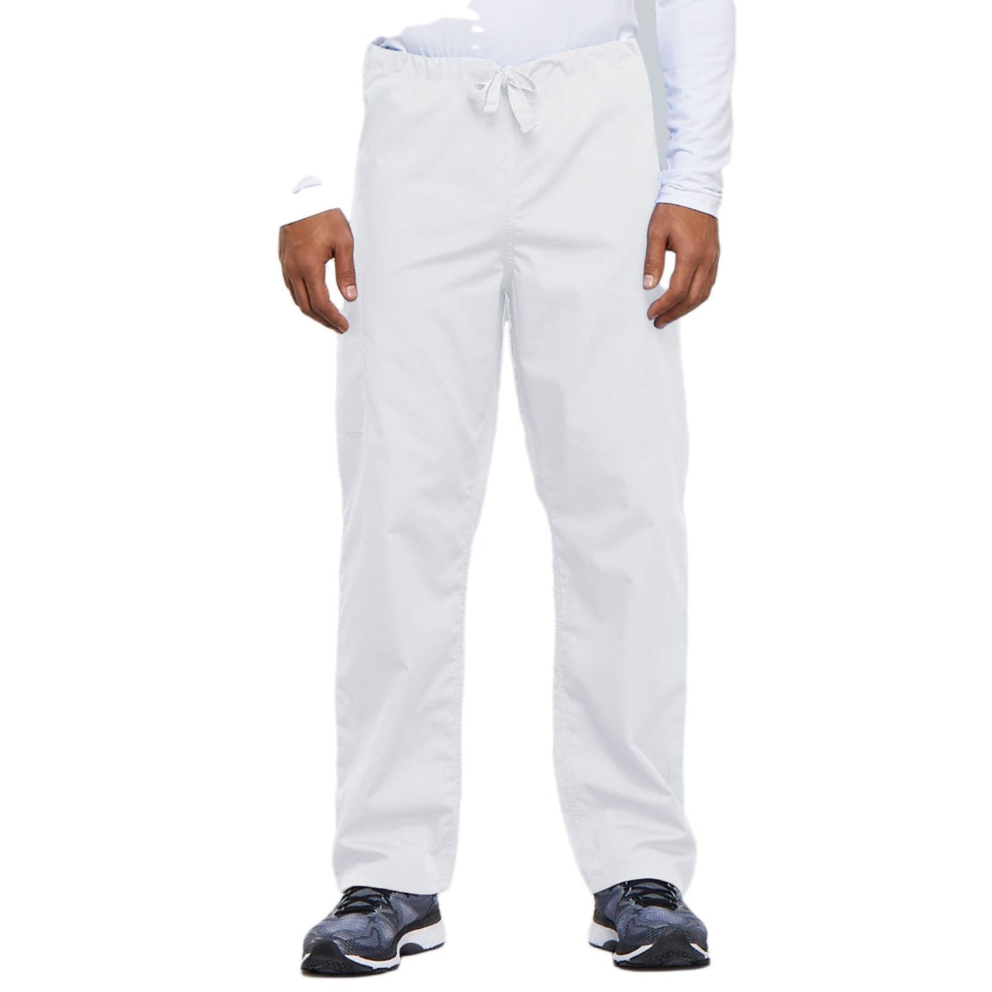 Cherokee Scrubs Pants Cherokee Workwear 4100 Scrubs Pants Unisex Drawstring Cargo White