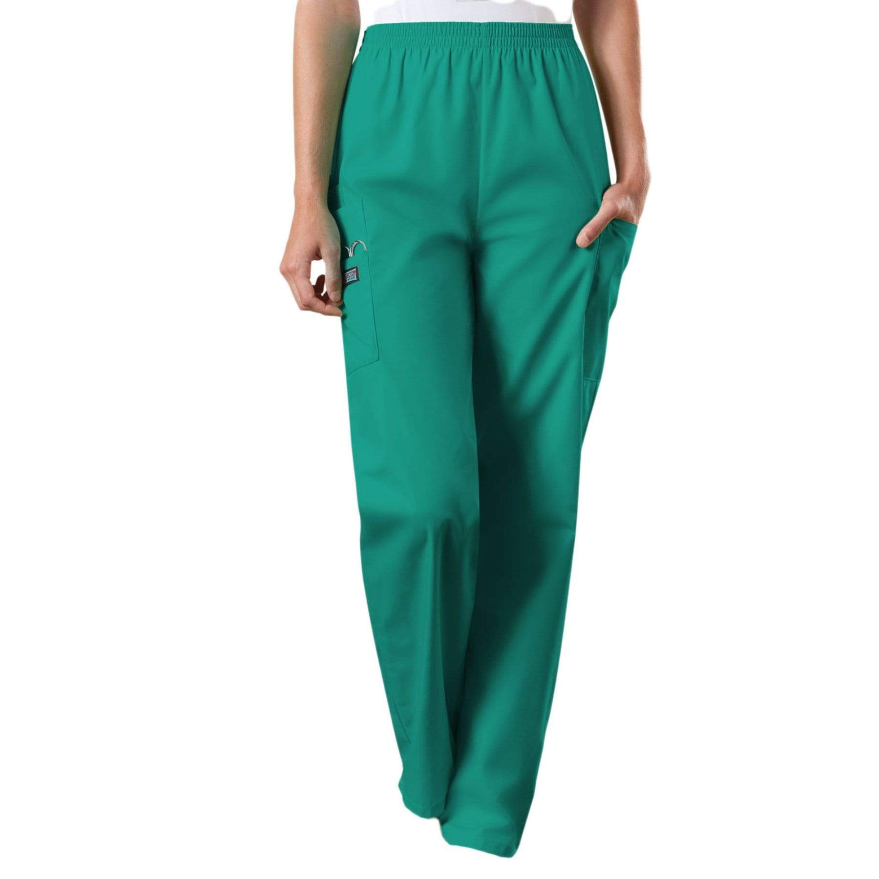 Cherokee Scrubs Pants Cherokee Workwear 4200 Scrubs Pants Women's Natural Rise Tapered Pull-On Cargo Surgical Green