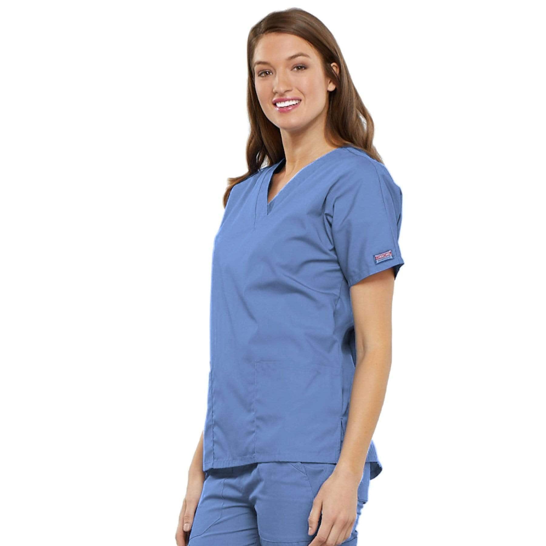 Cherokee Scrubs Top Cherokee Workwear 4700 Scrubs Top Women's V-Neck Ceil Blue