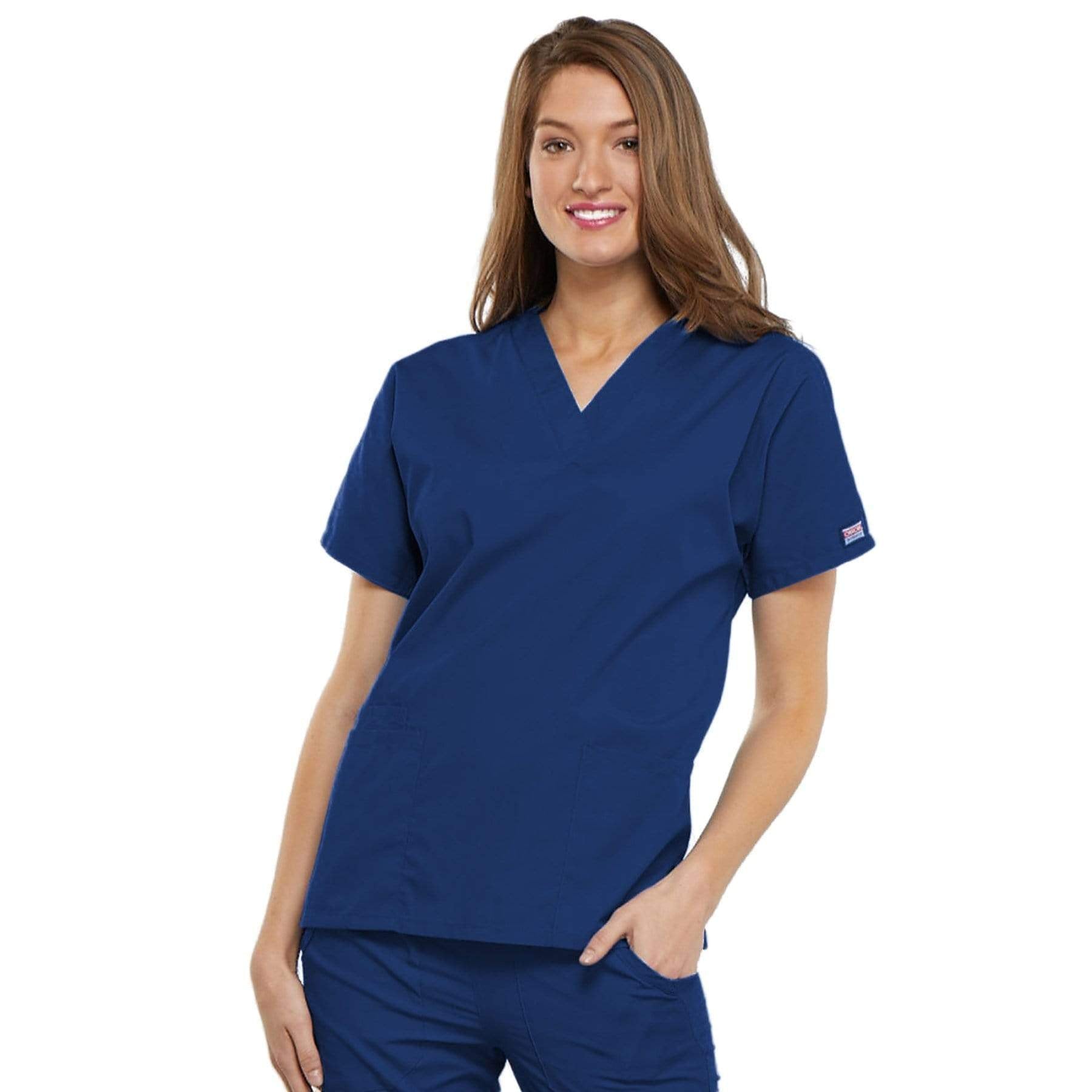 Cherokee Scrubs Top 2XL Cherokee Workwear 4700 Scrubs Top Women's V-Neck Galaxy Blue