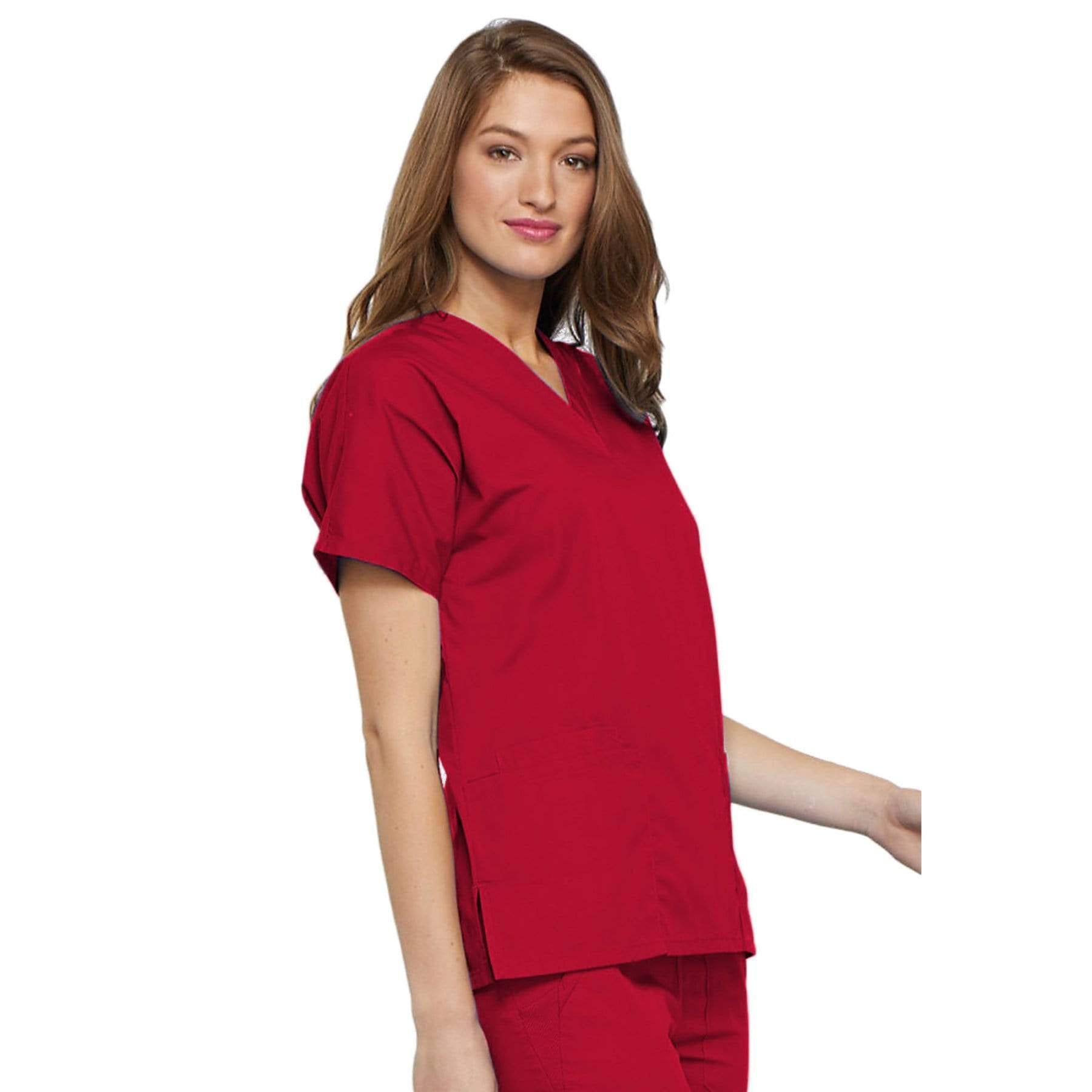 Cherokee Scrubs Top Cherokee Workwear 4700 Scrubs Top Women's V-Neck Red