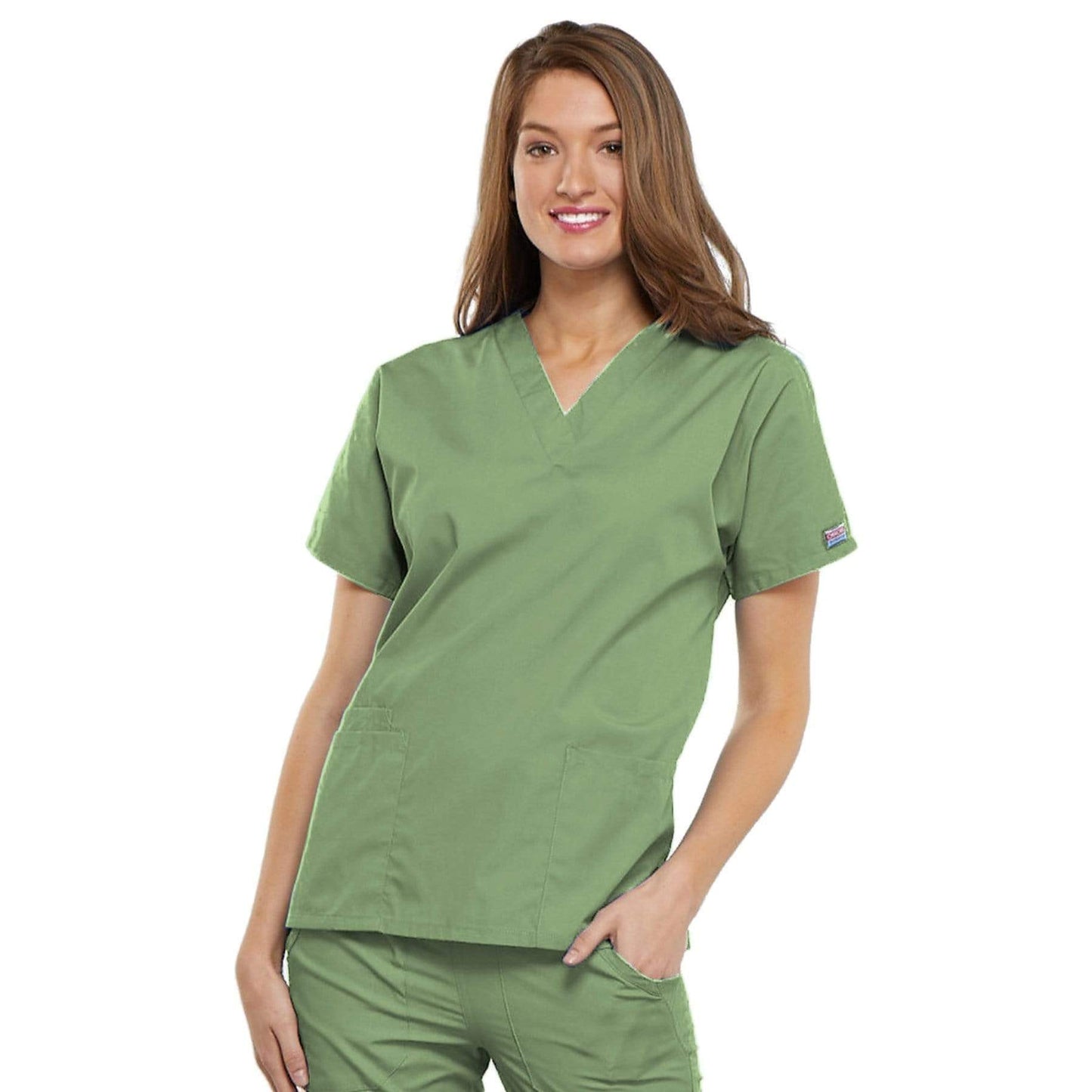 Cherokee Scrubs Top 2XL Cherokee Workwear 4700 Scrubs Top Women's V-Neck Sage Green