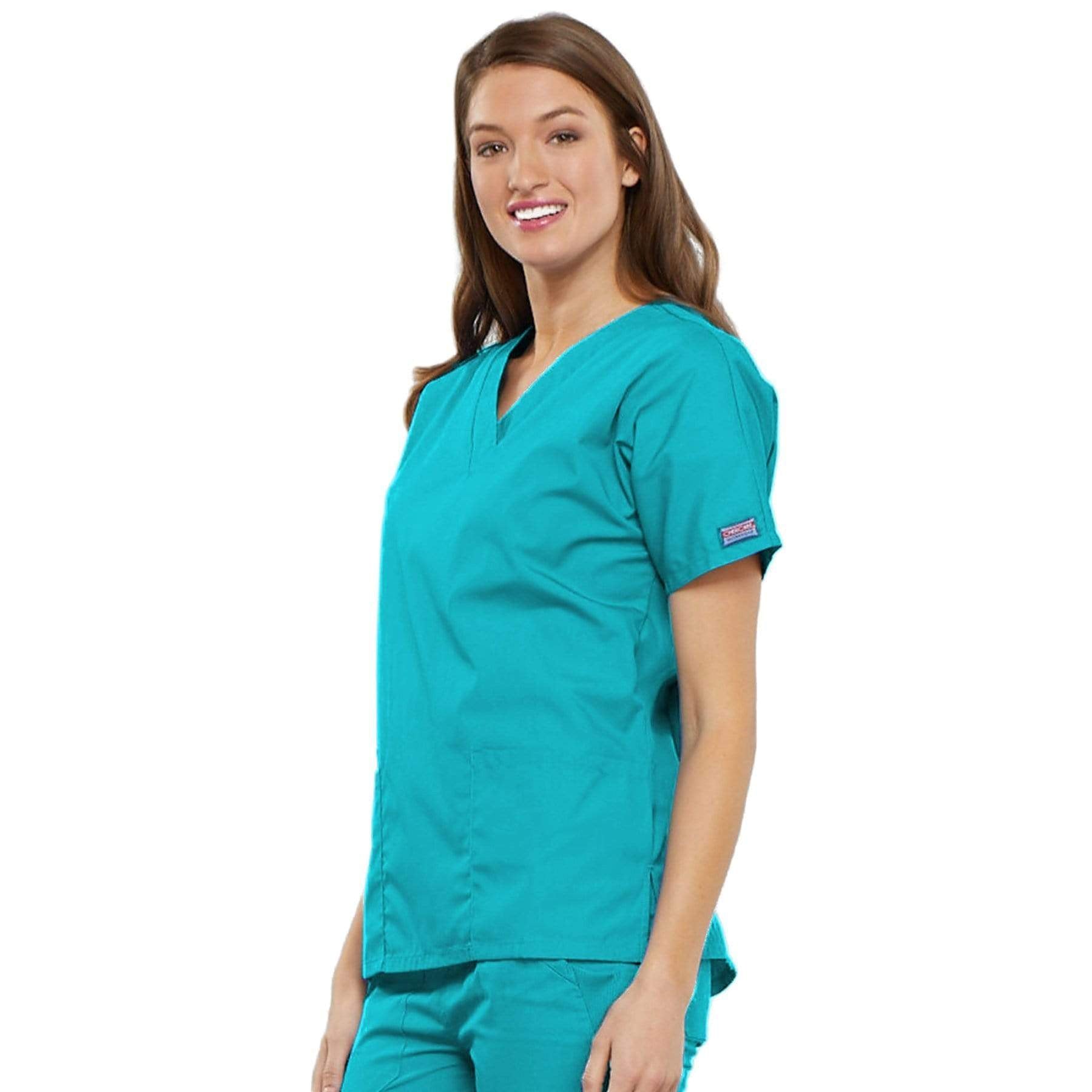 Cherokee Scrubs Top Cherokee Workwear 4700 Scrubs Top Women's V-Neck Turquoise