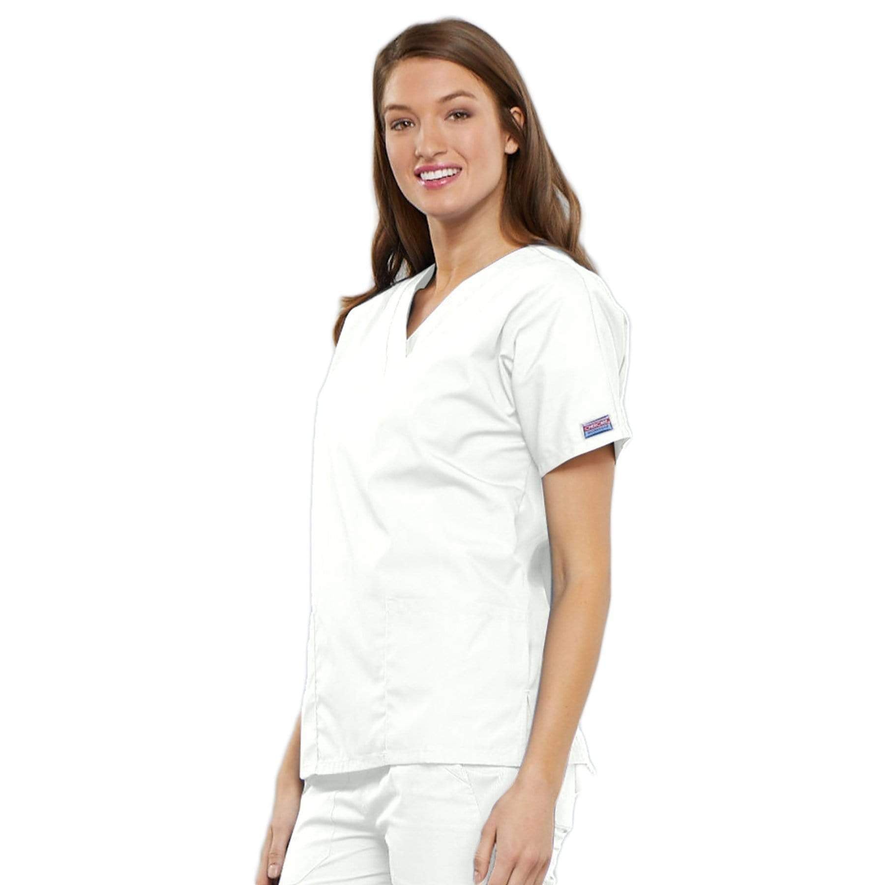 Cherokee Scrubs Top Cherokee Workwear 4700 Scrubs Top Women's V-Neck White