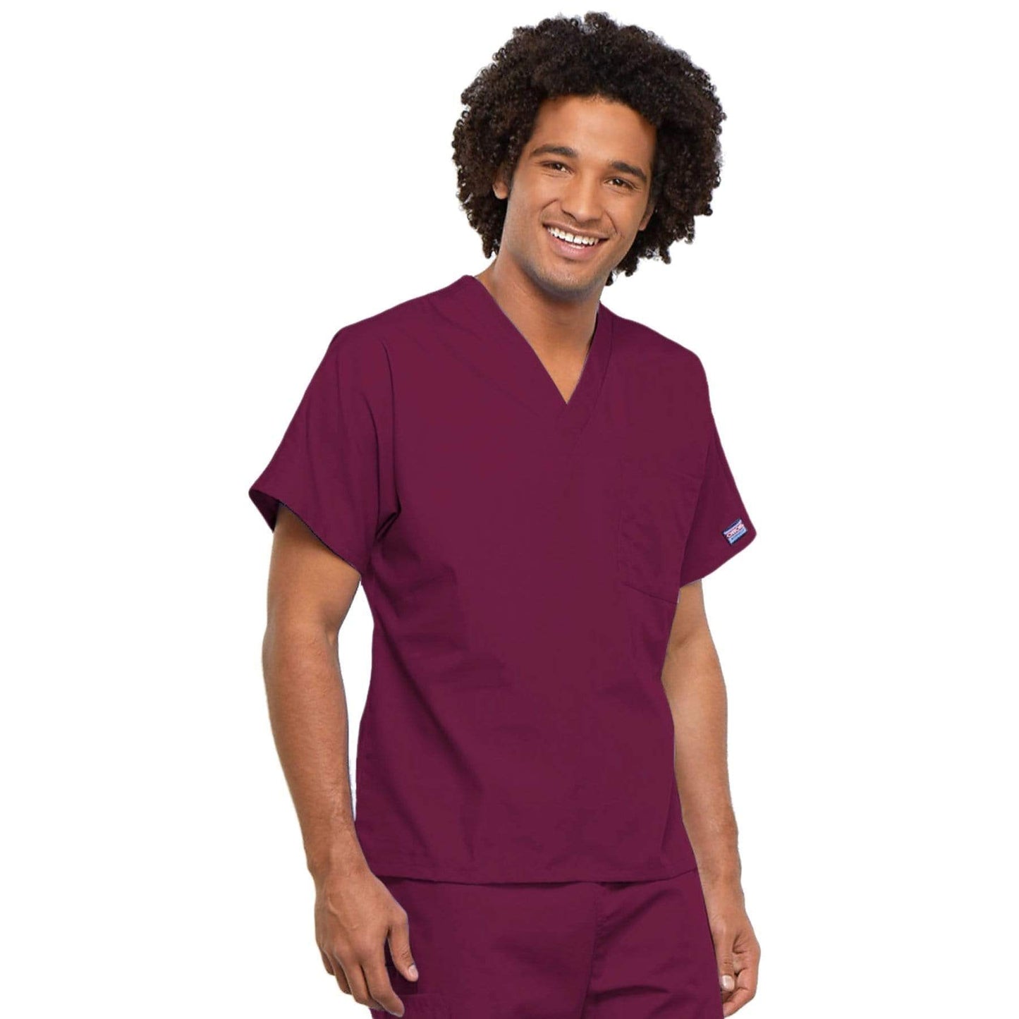 Cherokee Scrubs Top Cherokee Workwear 4777 Scrubs Top Unisex V-Neck Tunic. Wine