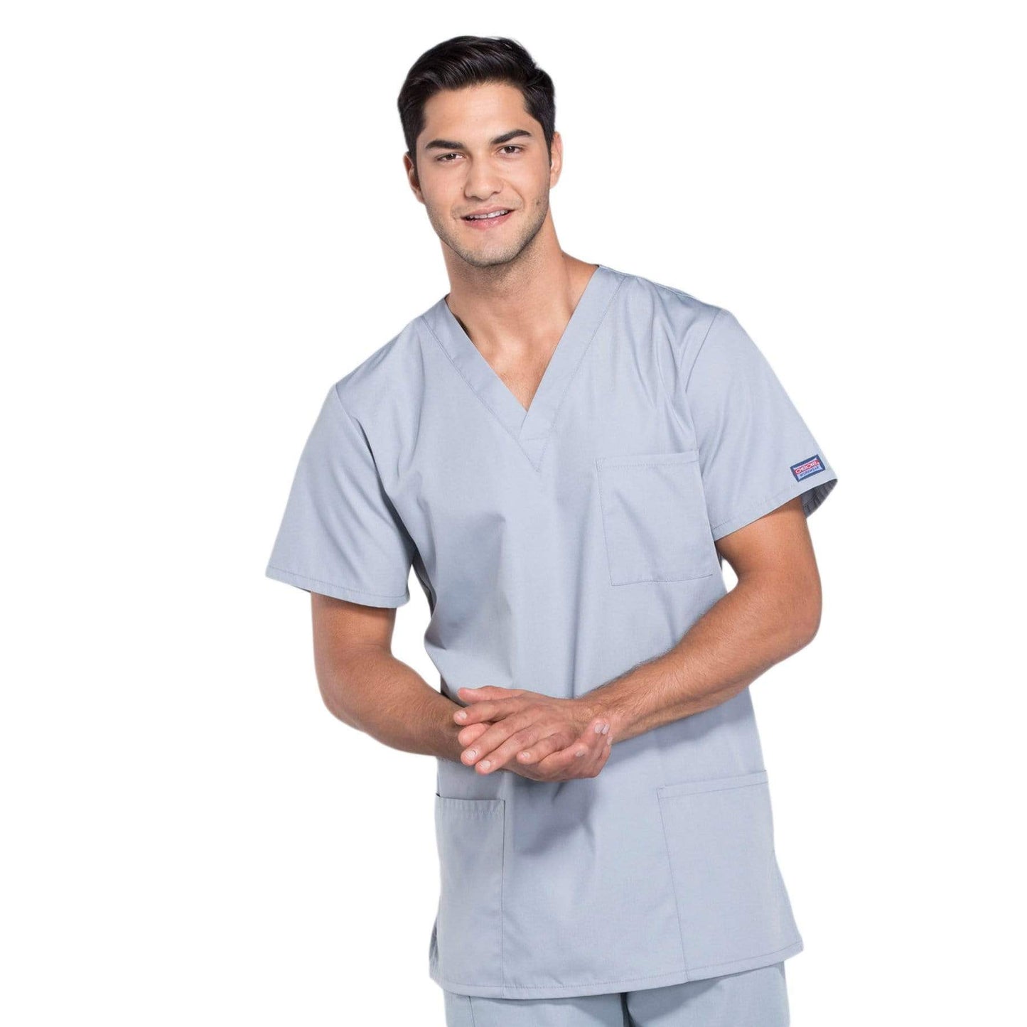 Cherokee Scrubs Top Cherokee Workwear 4876 Scrubs Top Unisex V-Neck Grey