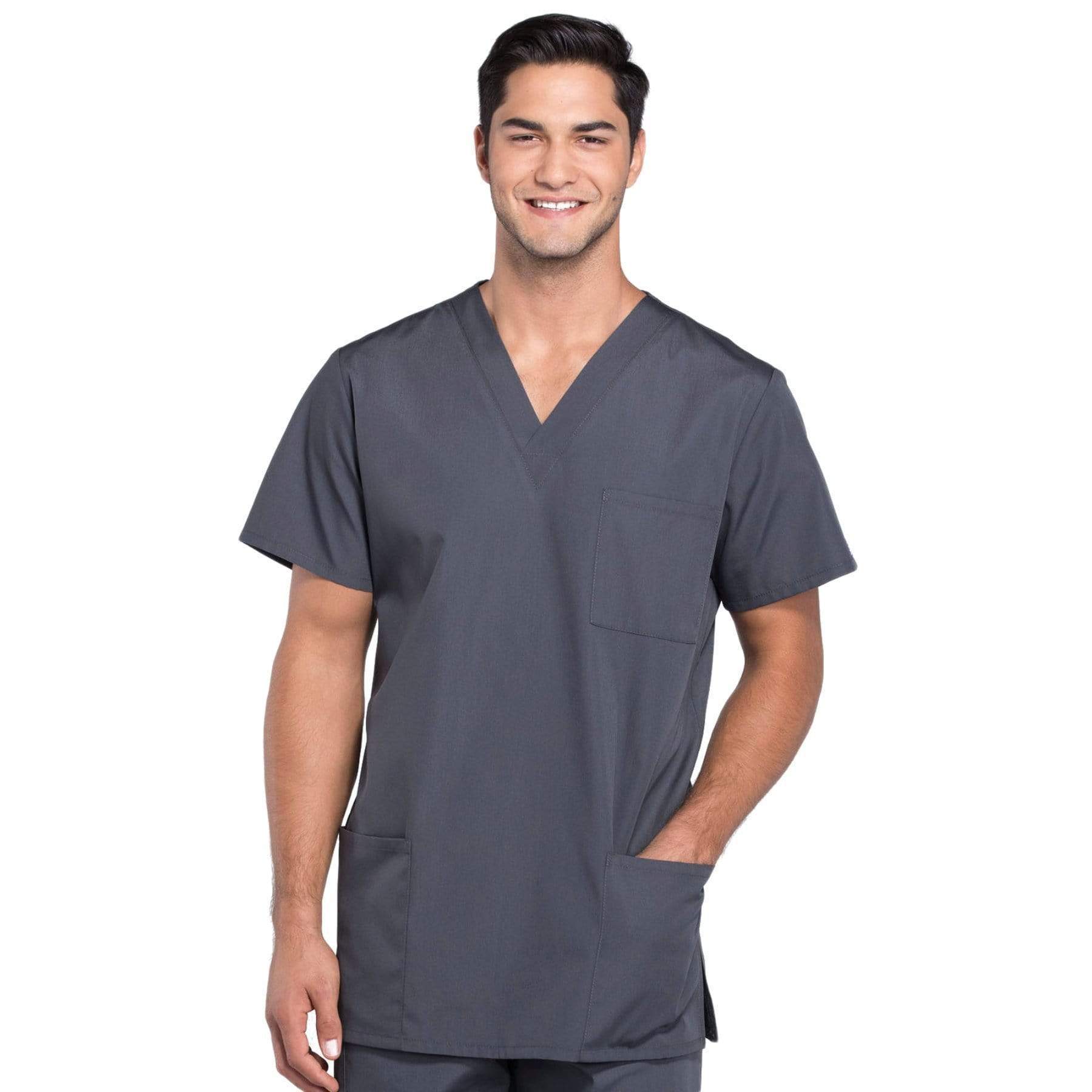 Cherokee Scrubs Top 2XL / Tall Length Cherokee Workwear 4876 Scrubs Top Unisex V-Neck Pewter