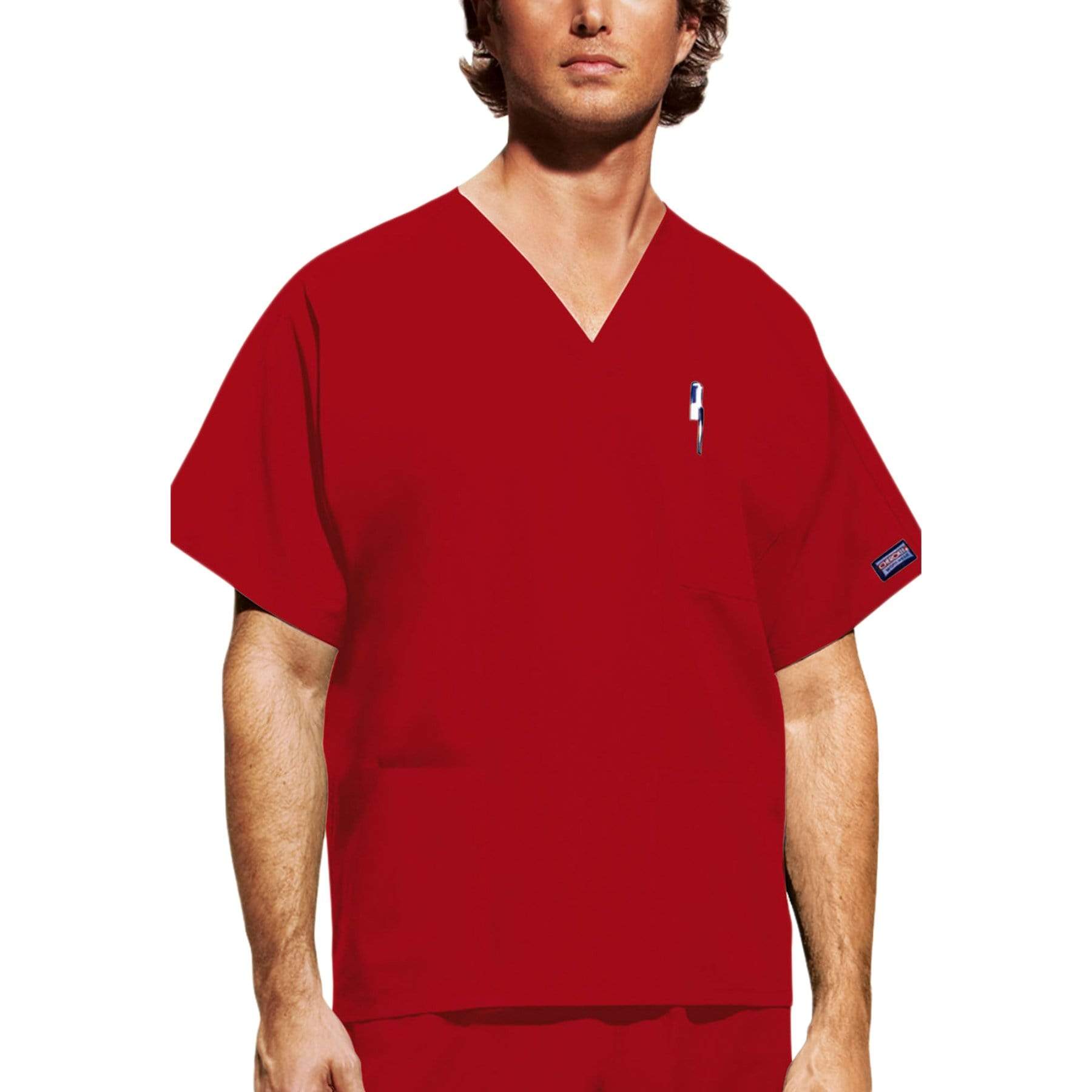Cherokee Scrubs Top Cherokee Workwear 4876 Scrubs Top Unisex V-Neck Red