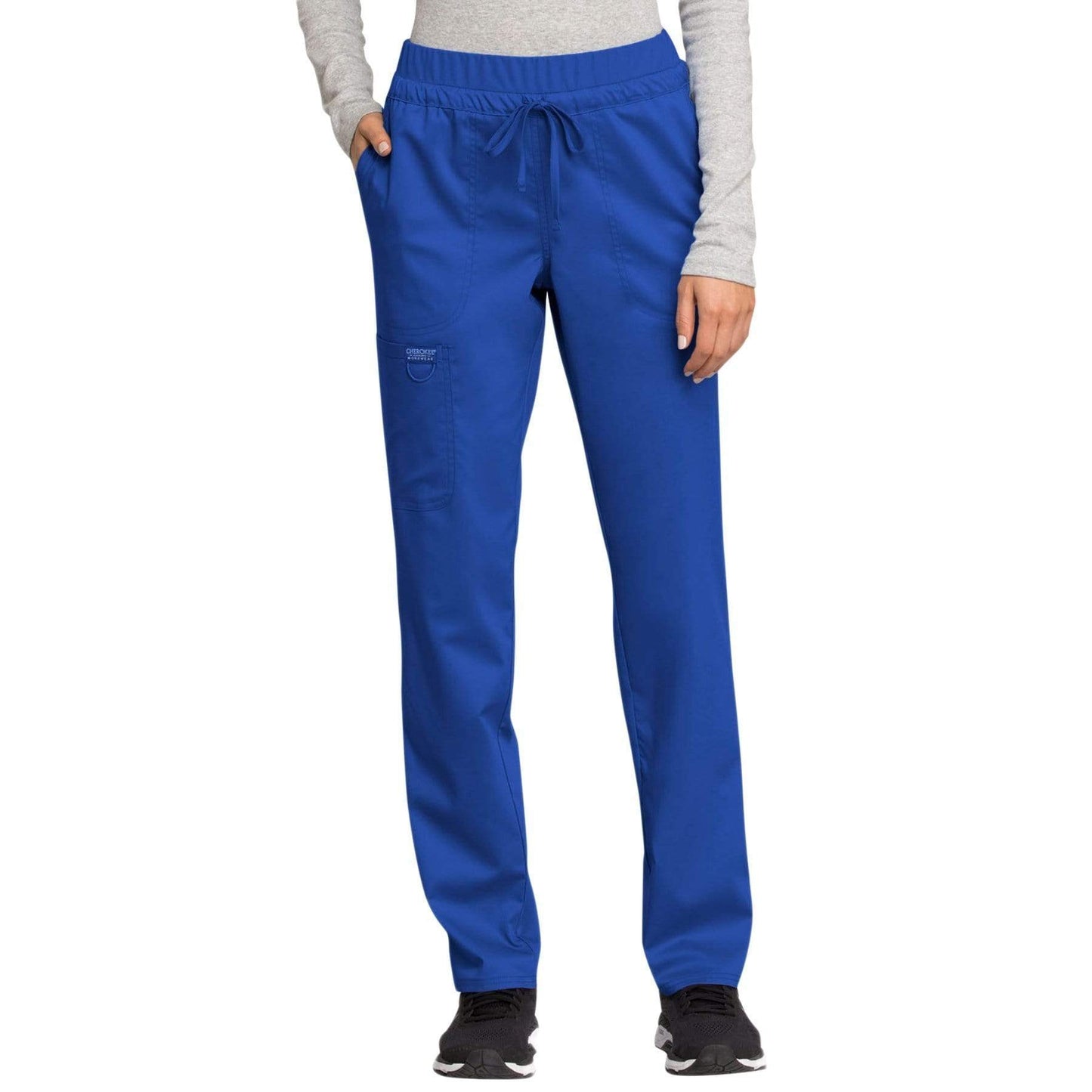 Cherokee Workwear Revolution WW105 Scrubs Pants Women's Mid Rise Tapered Leg Drawstring Wine