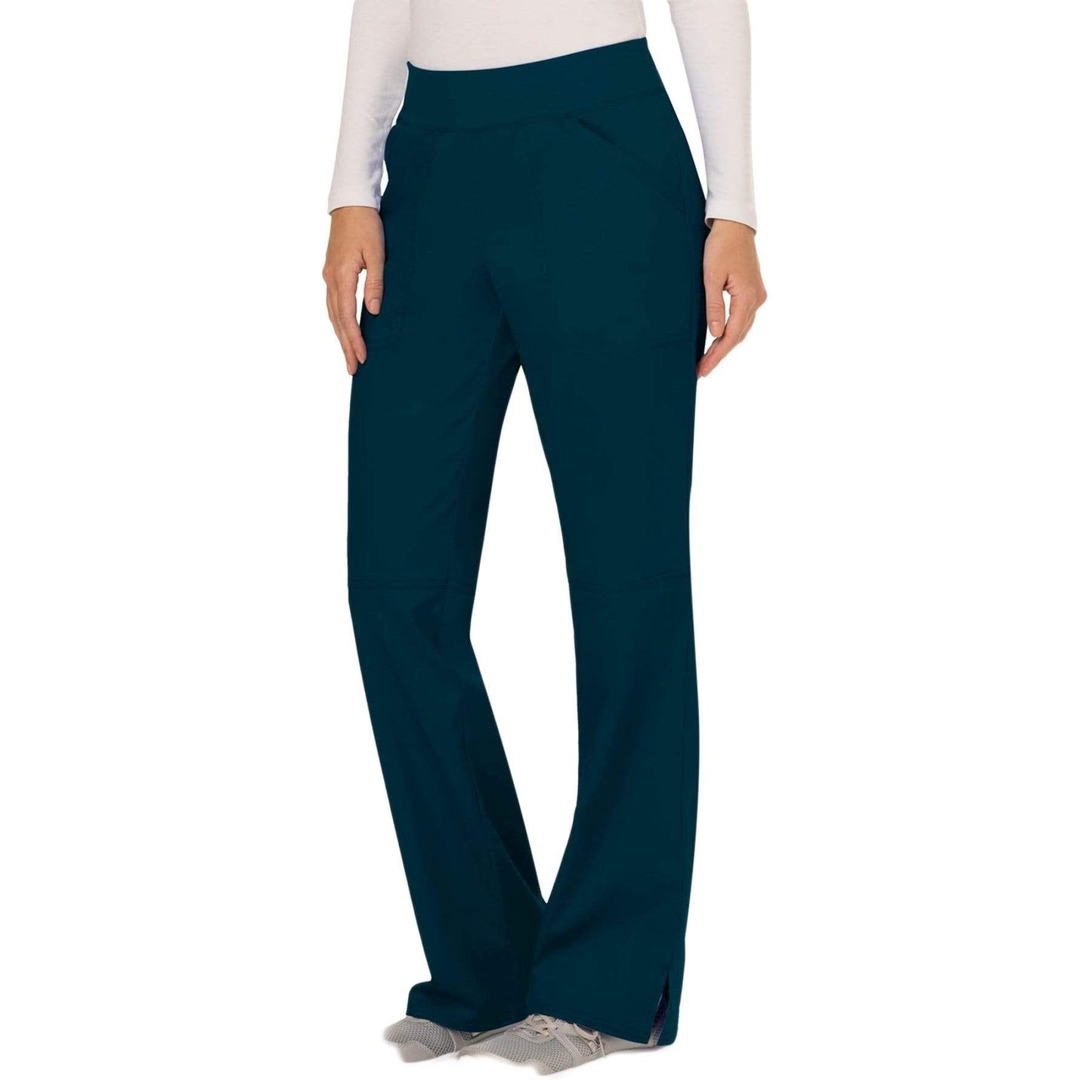 Cherokee Scrubs Pants Cherokee Workwear Revolution WW110 Scrubs Pants Women's Mid Rise Straight Leg Pull-on Caribbean Blue