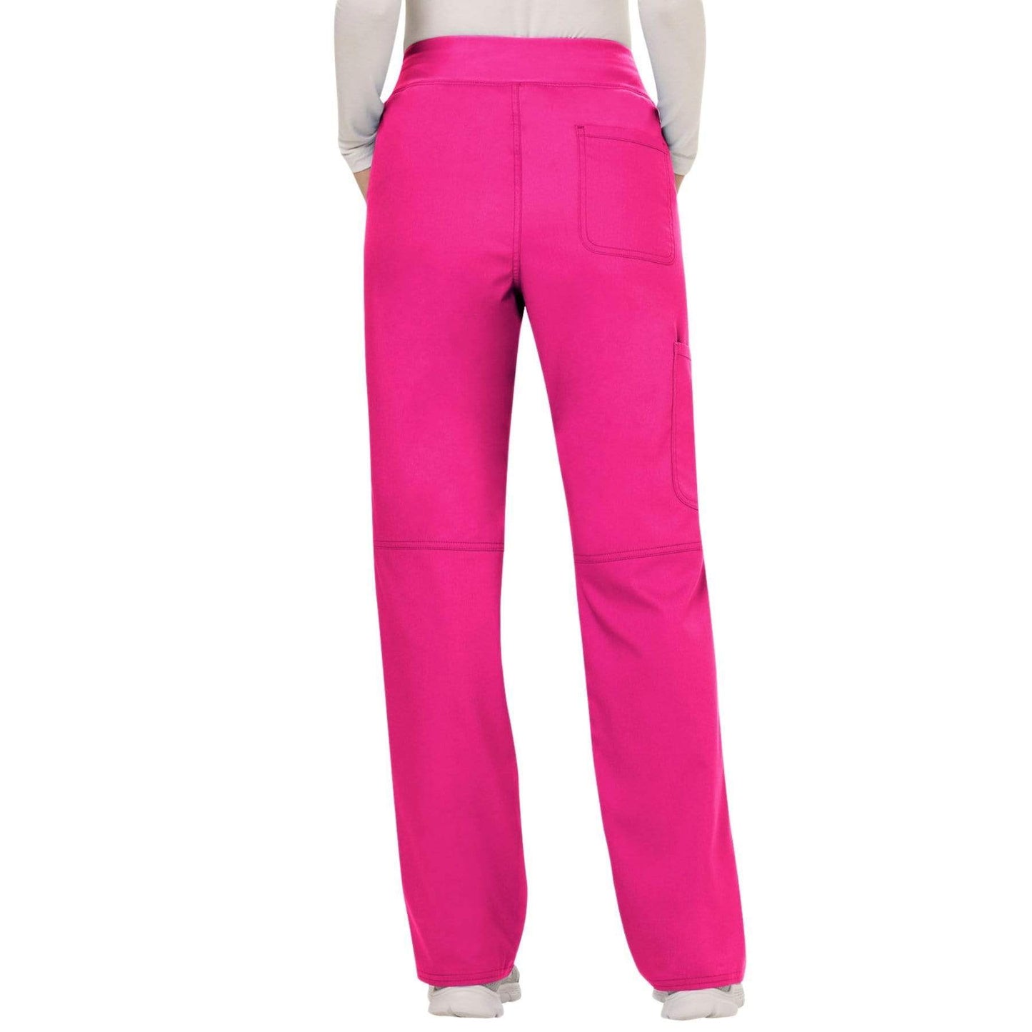 Cherokee Scrubs Pants Cherokee Workwear Revolution WW110 Scrubs Pants Women's Mid Rise Straight Leg Pull-on Electric Pink