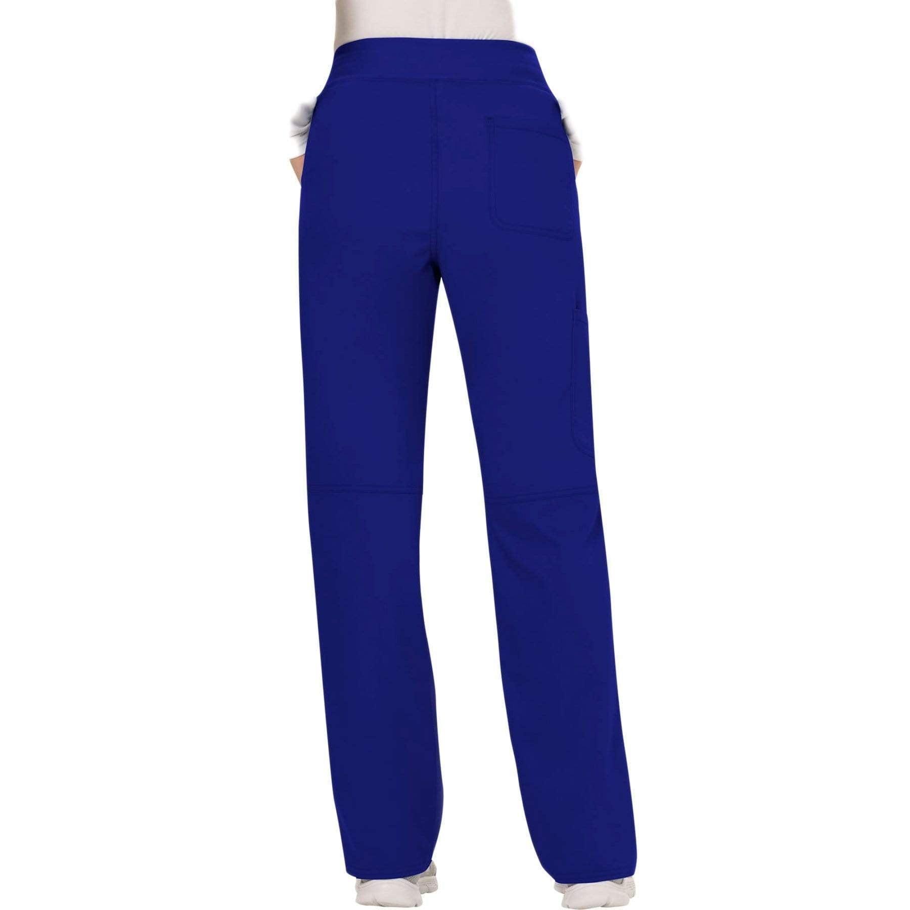 Cherokee Scrubs Pants Cherokee Workwear Revolution WW110 Scrubs Pants Women's Mid Rise Straight Leg Pull-on Galaxy Blue