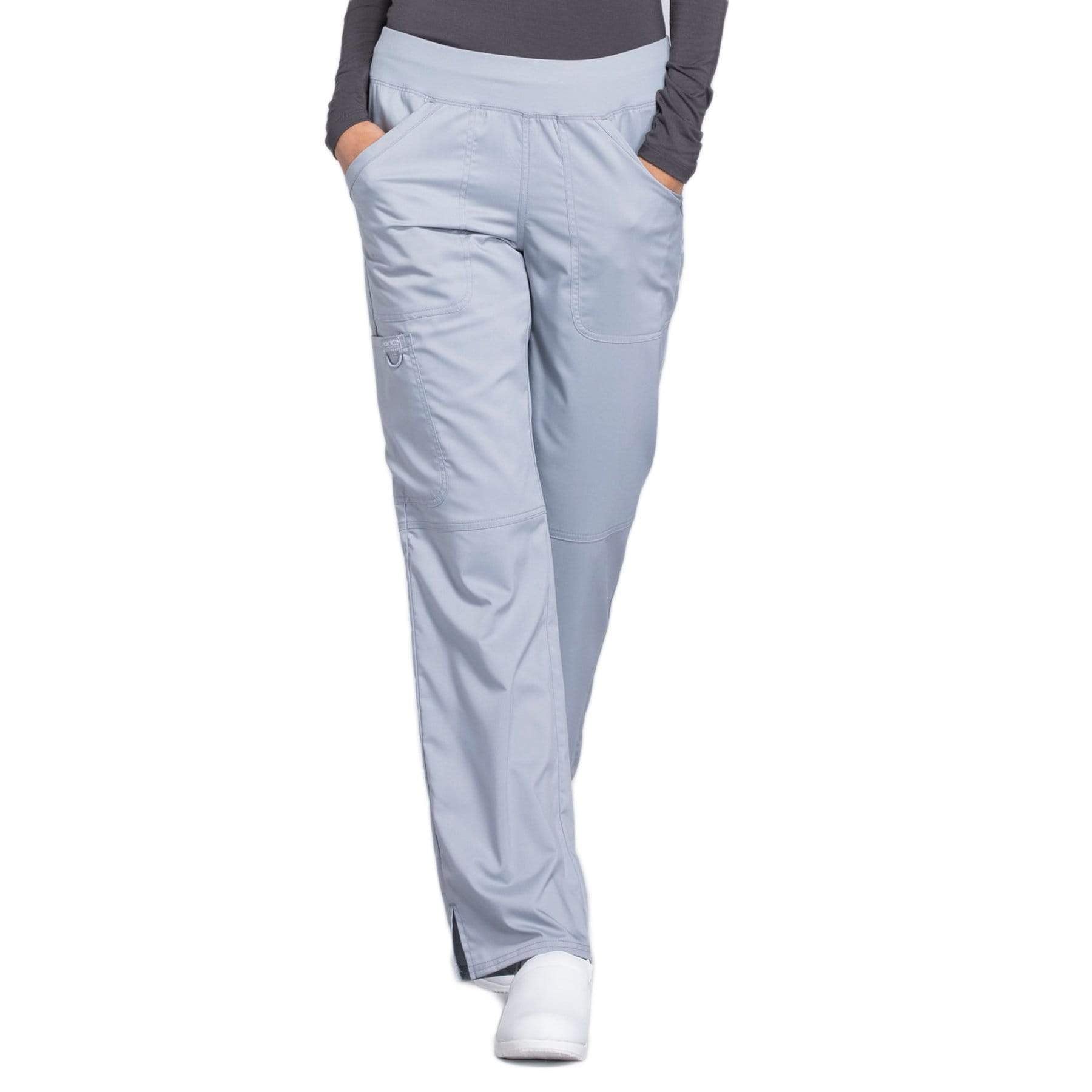 Cherokee Scrubs Pants 2XL / Regular Length Cherokee Workwear Revolution WW110 Scrubs Pants Women's Mid Rise Straight Leg Pull-on Grey