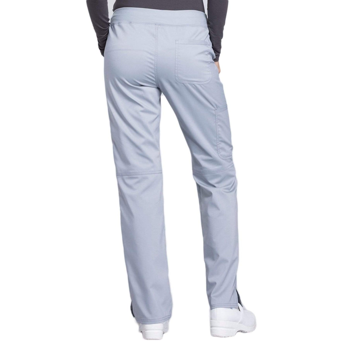 Cherokee Scrubs Pants Cherokee Workwear Revolution WW110 Scrubs Pants Women's Mid Rise Straight Leg Pull-on Grey