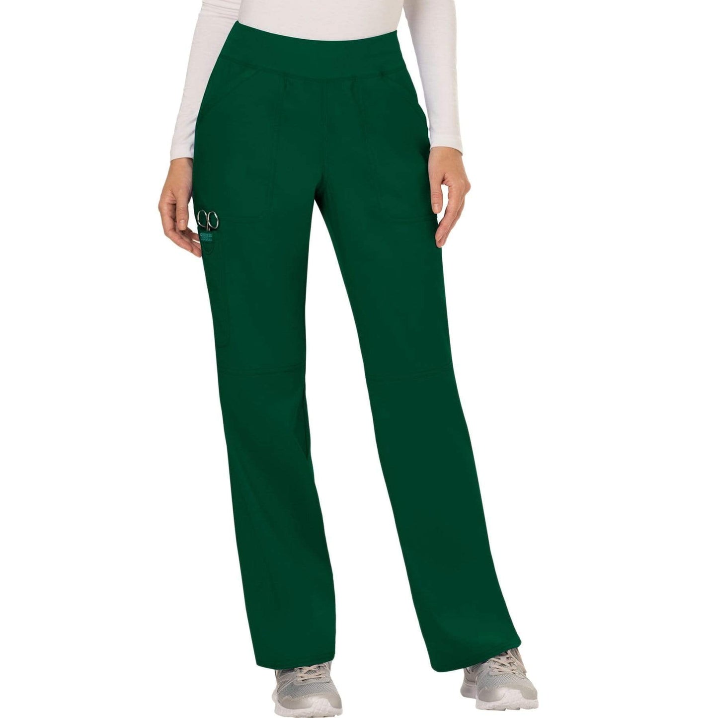 Cherokee Scrubs Pants 2XL / Regular Length Cherokee Workwear Revolution WW110 Scrubs Pants Women's Mid Rise Straight Leg Pull-on Hunter Green