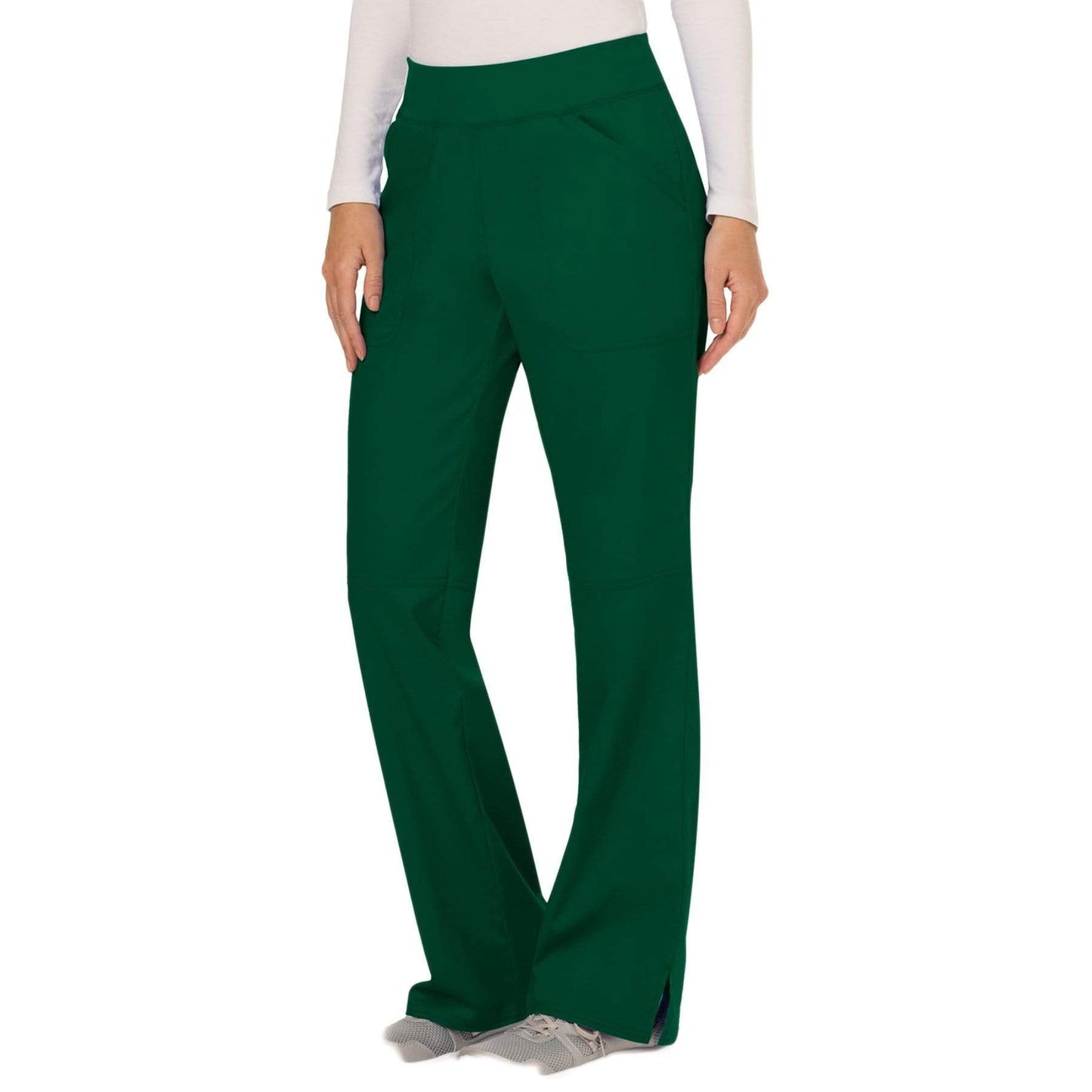 Cherokee Scrubs Pants Cherokee Workwear Revolution WW110 Scrubs Pants Women's Mid Rise Straight Leg Pull-on Hunter Green