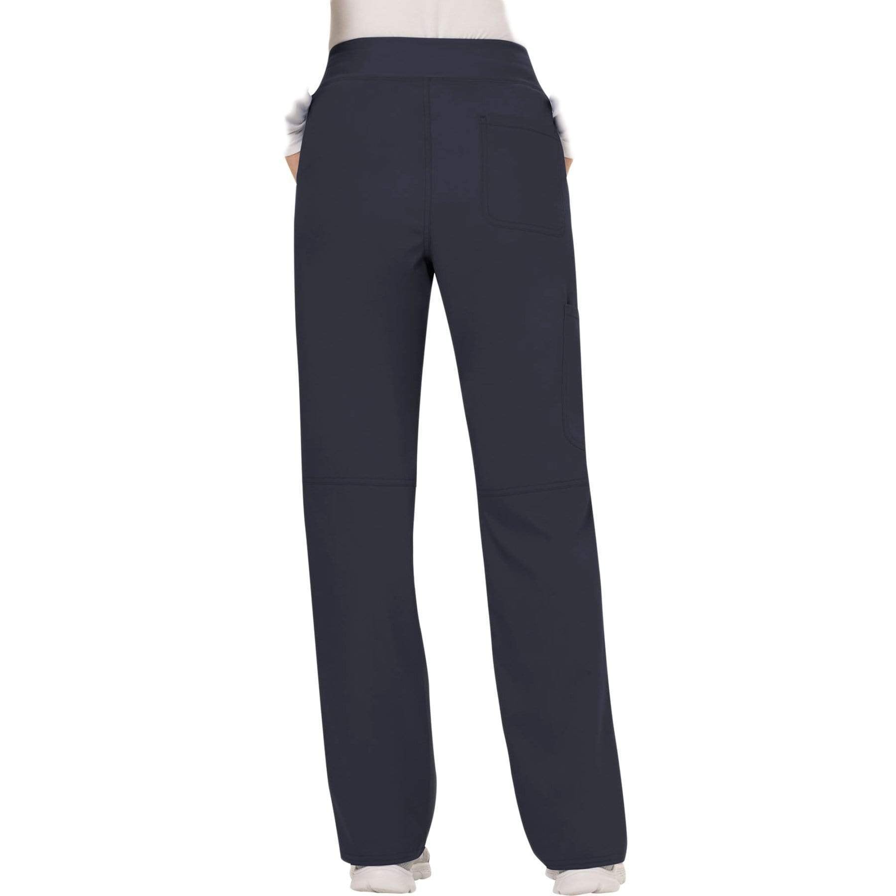 Cherokee Scrubs Pants Cherokee Workwear Revolution WW110 Scrubs Pants Women's Mid Rise Straight Leg Pull-on Pewter