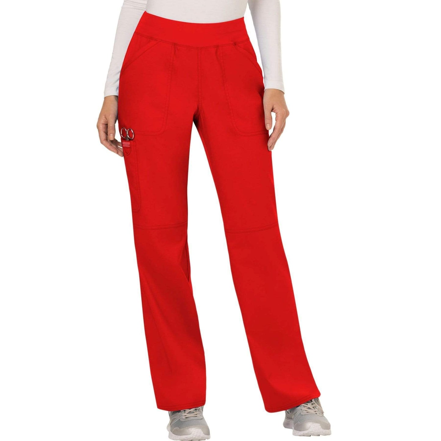 Cherokee Scrubs Pants 2XL / Regular Length Cherokee Workwear Revolution WW110 Scrubs Pants Women's Mid Rise Straight Leg Pull-on Red