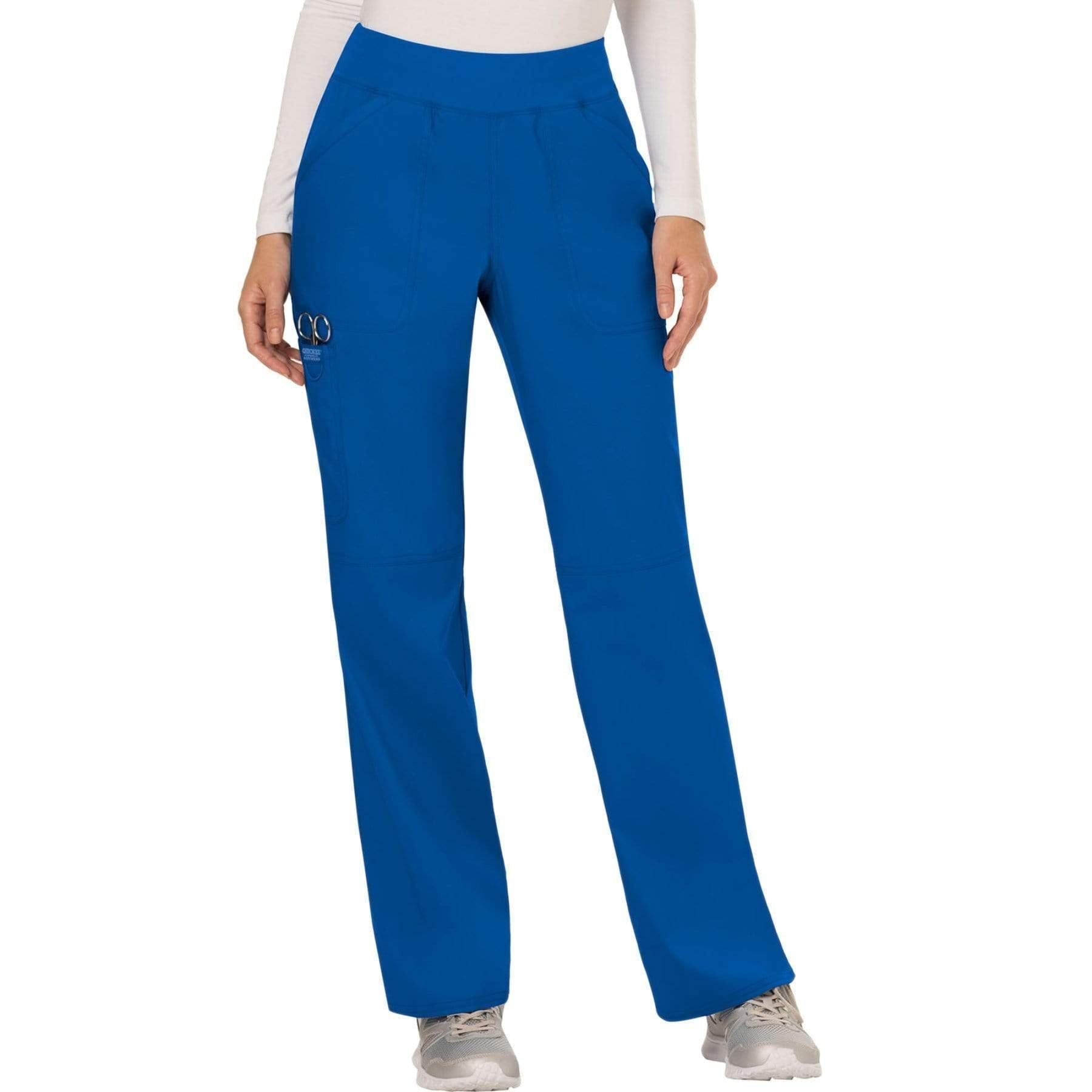Cherokee Scrubs Pants 2XL / Regular Length Cherokee Workwear Revolution WW110 Scrubs Pants Women's Mid Rise Straight Leg Pull-on Royal