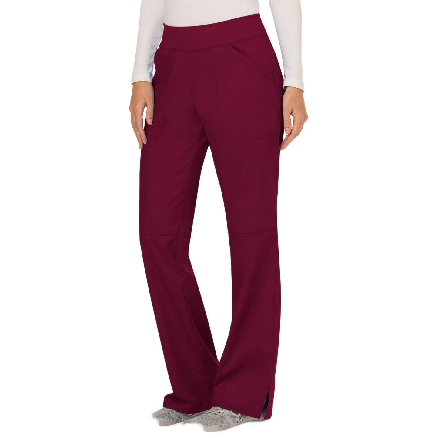 Cherokee Scrubs Pants Cherokee Workwear Revolution WW110 Scrubs Pants Women's Mid Rise Straight Leg Pull-on Wine