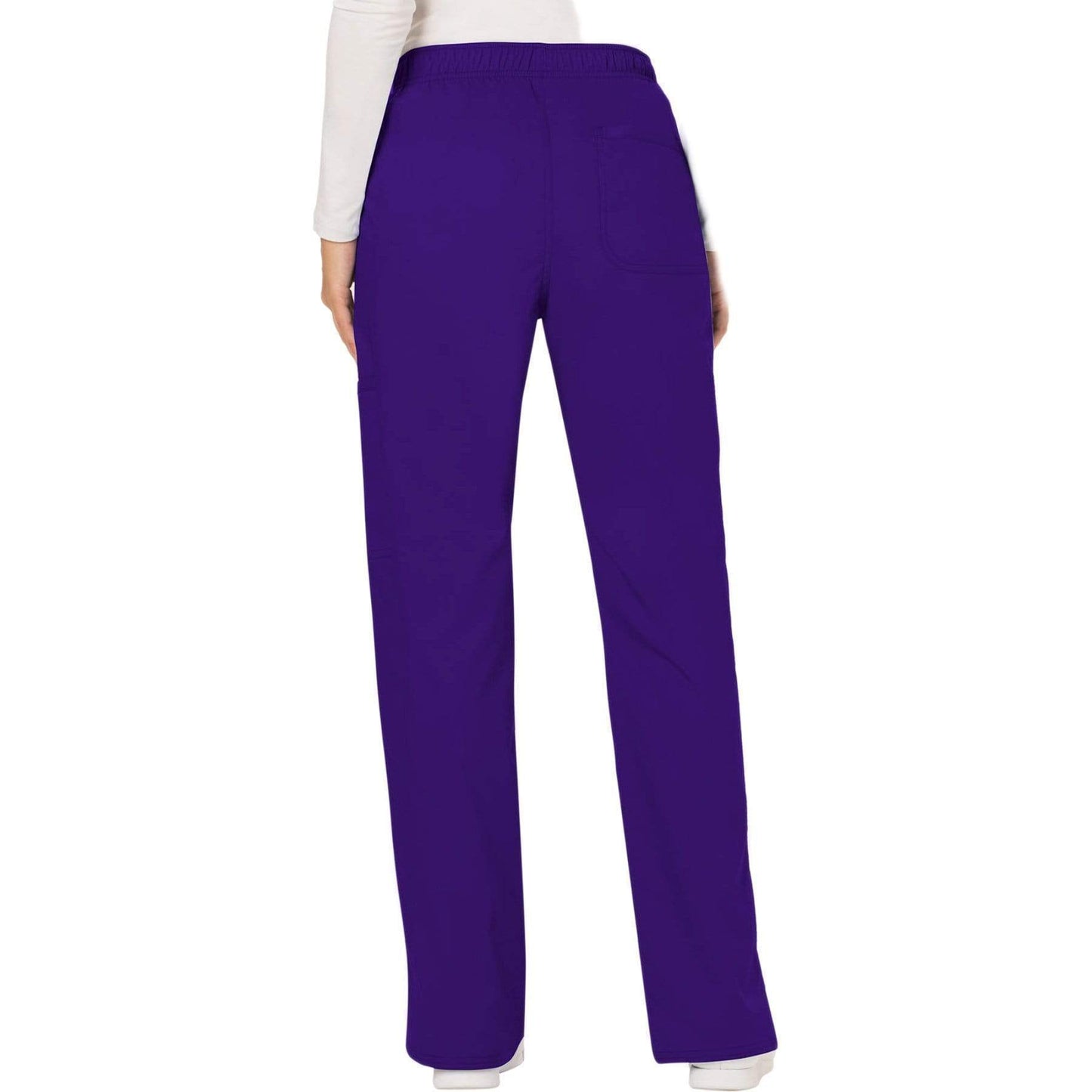 Cherokee Scrubs Pants Cherokee Workwear Revolution WW120 Scrubs Pants Women's Mid Rise Flare Drawstring Grape