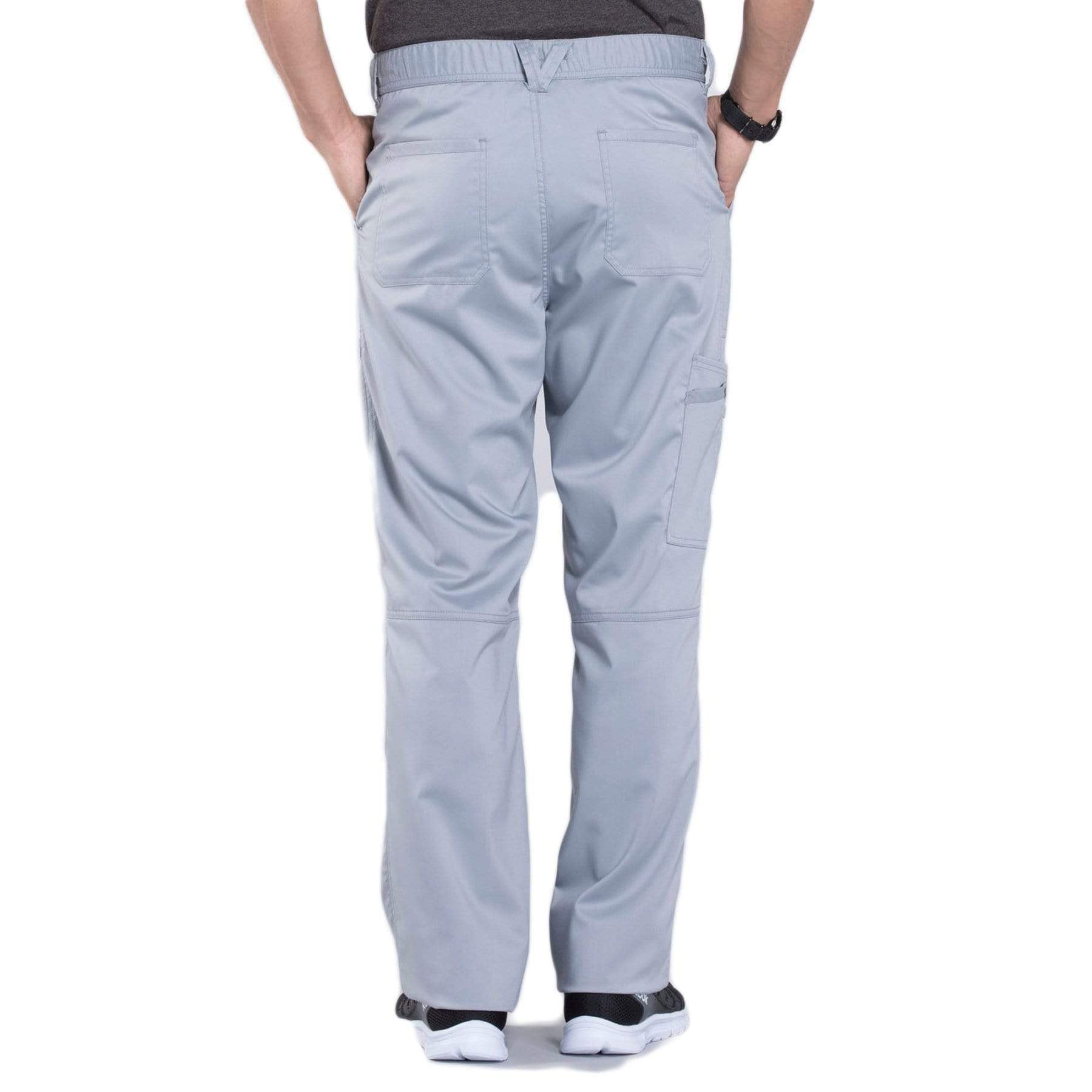 Cherokee Scrubs Pants Cherokee Workwear Revolution WW140 Scrubs Pants Men's Fly Front Grey