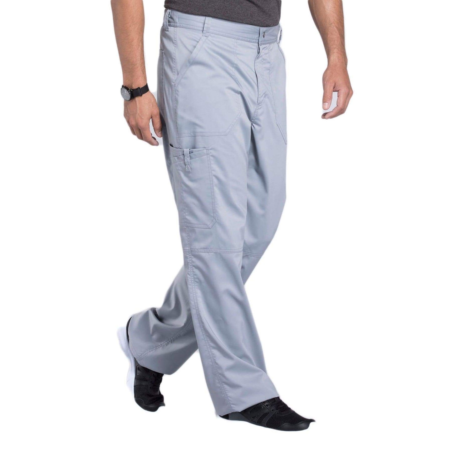 Cherokee Scrubs Pants Cherokee Workwear Revolution WW140 Scrubs Pants Men's Fly Front Grey