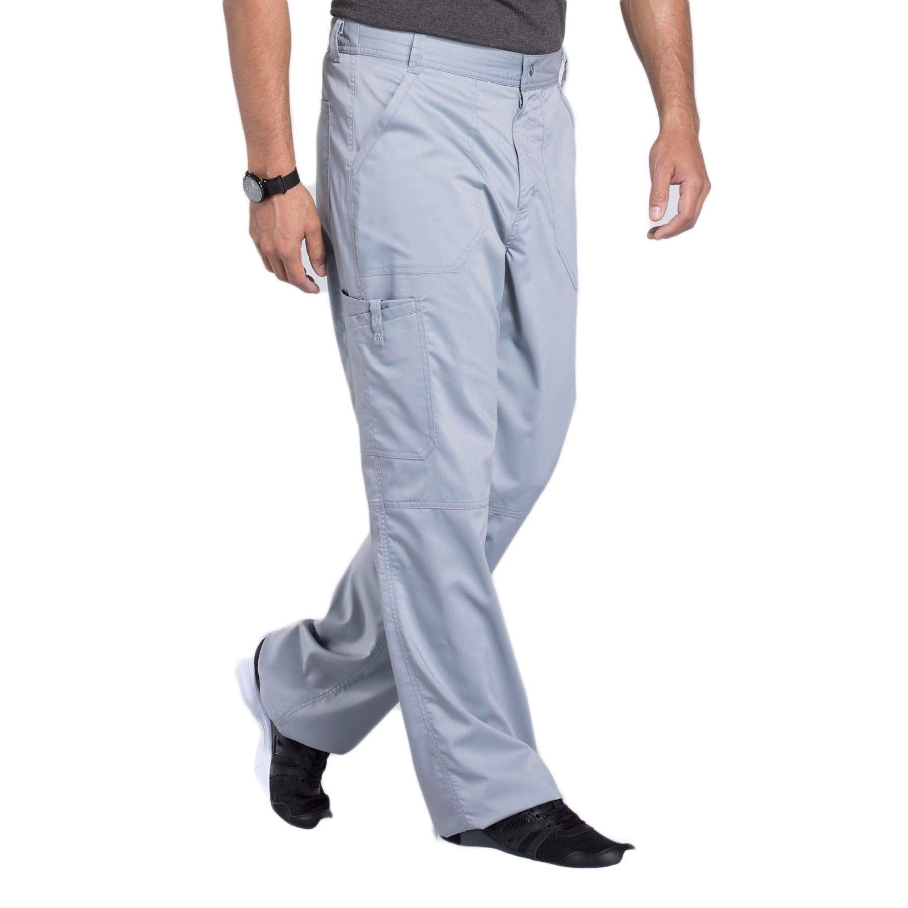 Cherokee Scrubs Pants Cherokee Workwear Revolution WW140 Scrubs Pants Men's Fly Front Grey