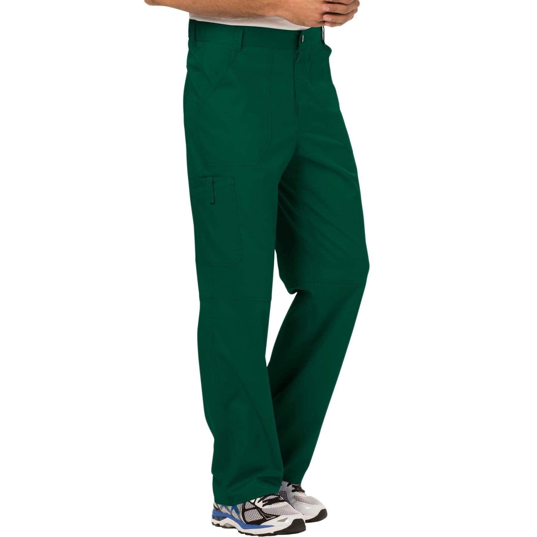 Cherokee Scrubs Pants Cherokee Workwear Revolution WW140 Scrubs Pants Men's Fly Front Hunter Green