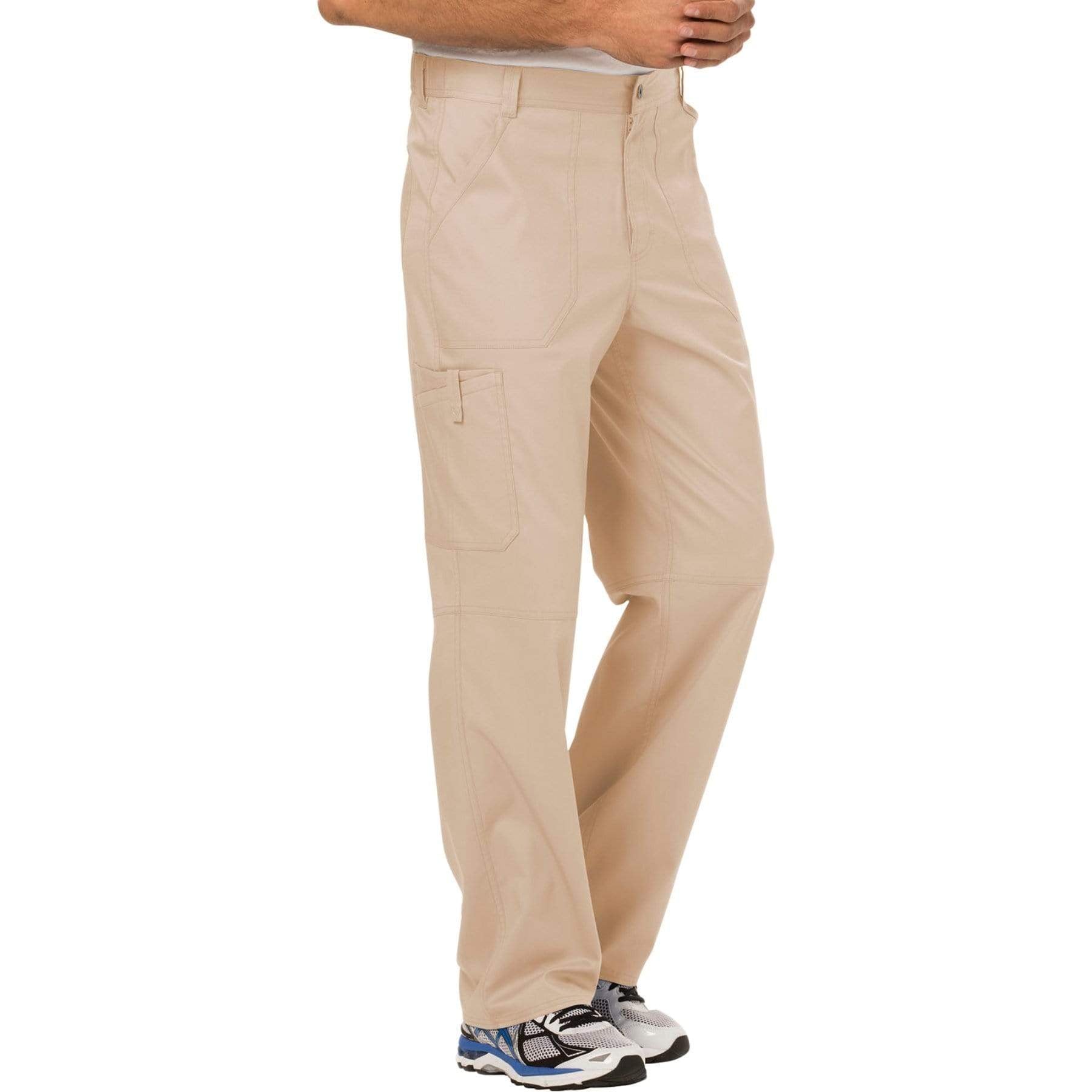 Cherokee Scrubs Pants Cherokee Workwear Revolution WW140 Scrubs Pants Men's Fly Front Khaki
