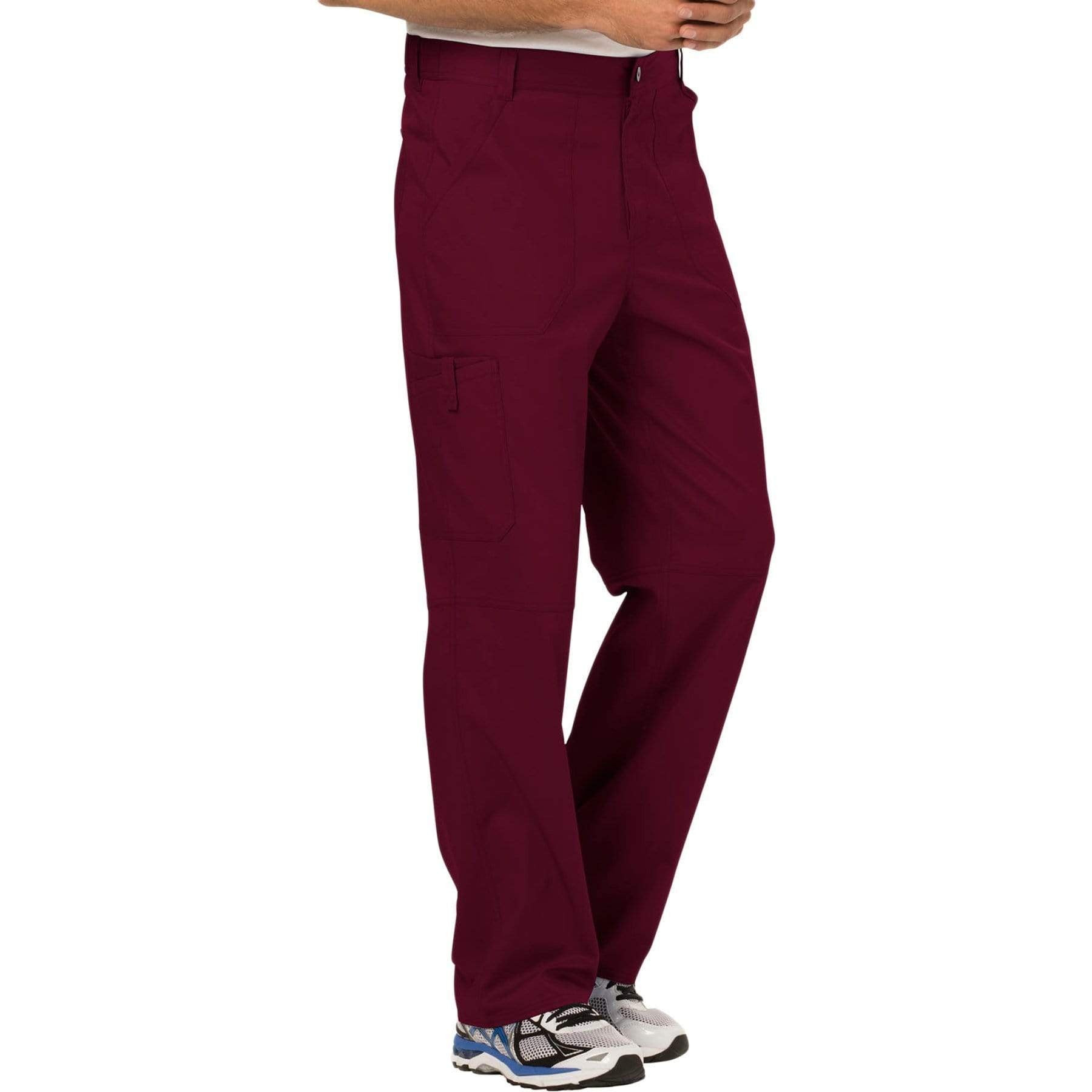 Cherokee Scrubs Pants Cherokee Workwear Revolution WW140 Scrubs Pants Men's Fly Front Wine
